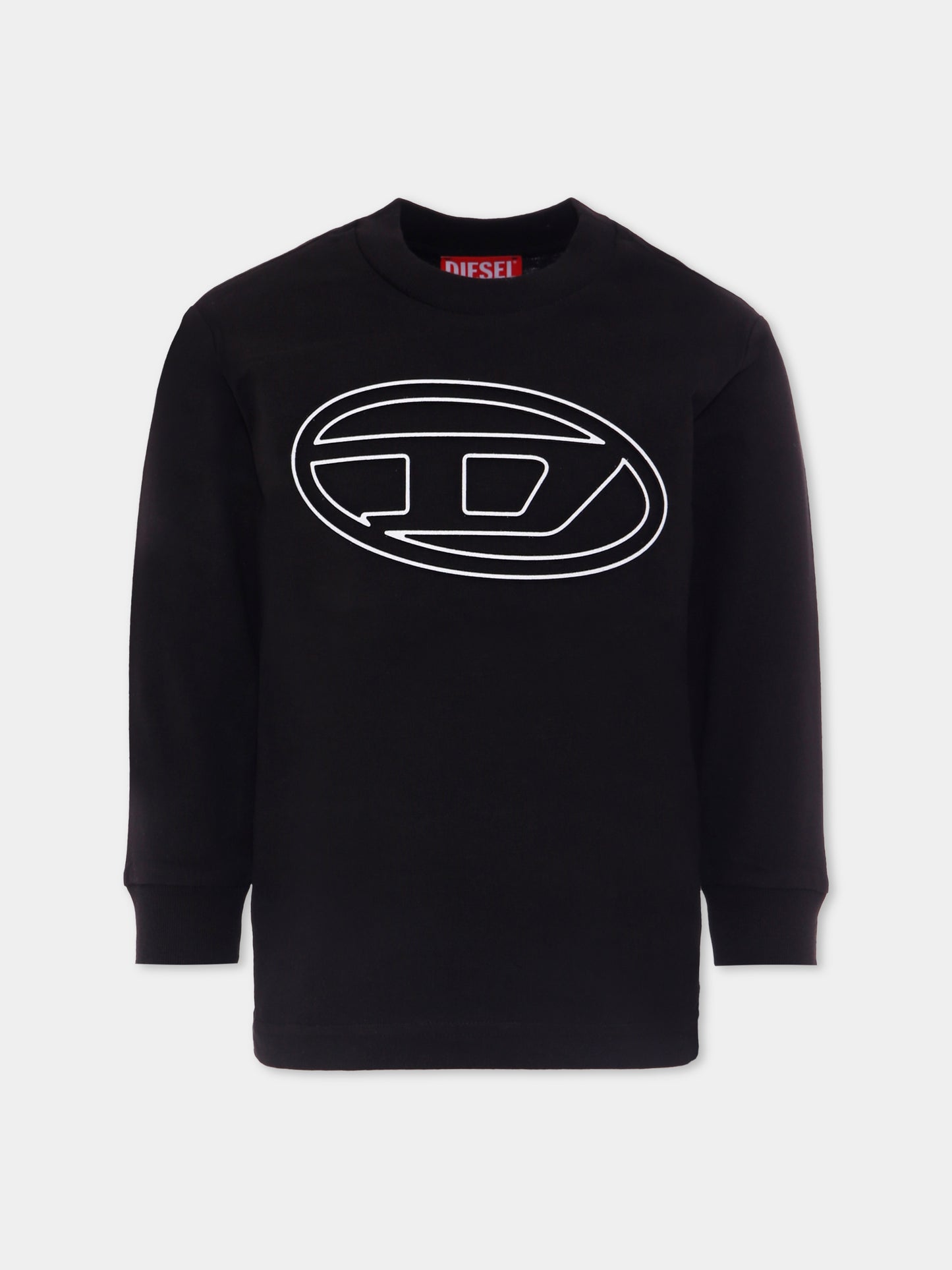 T-shirt nero per bambino con logo,Diesel,J02016 0BEAF K900