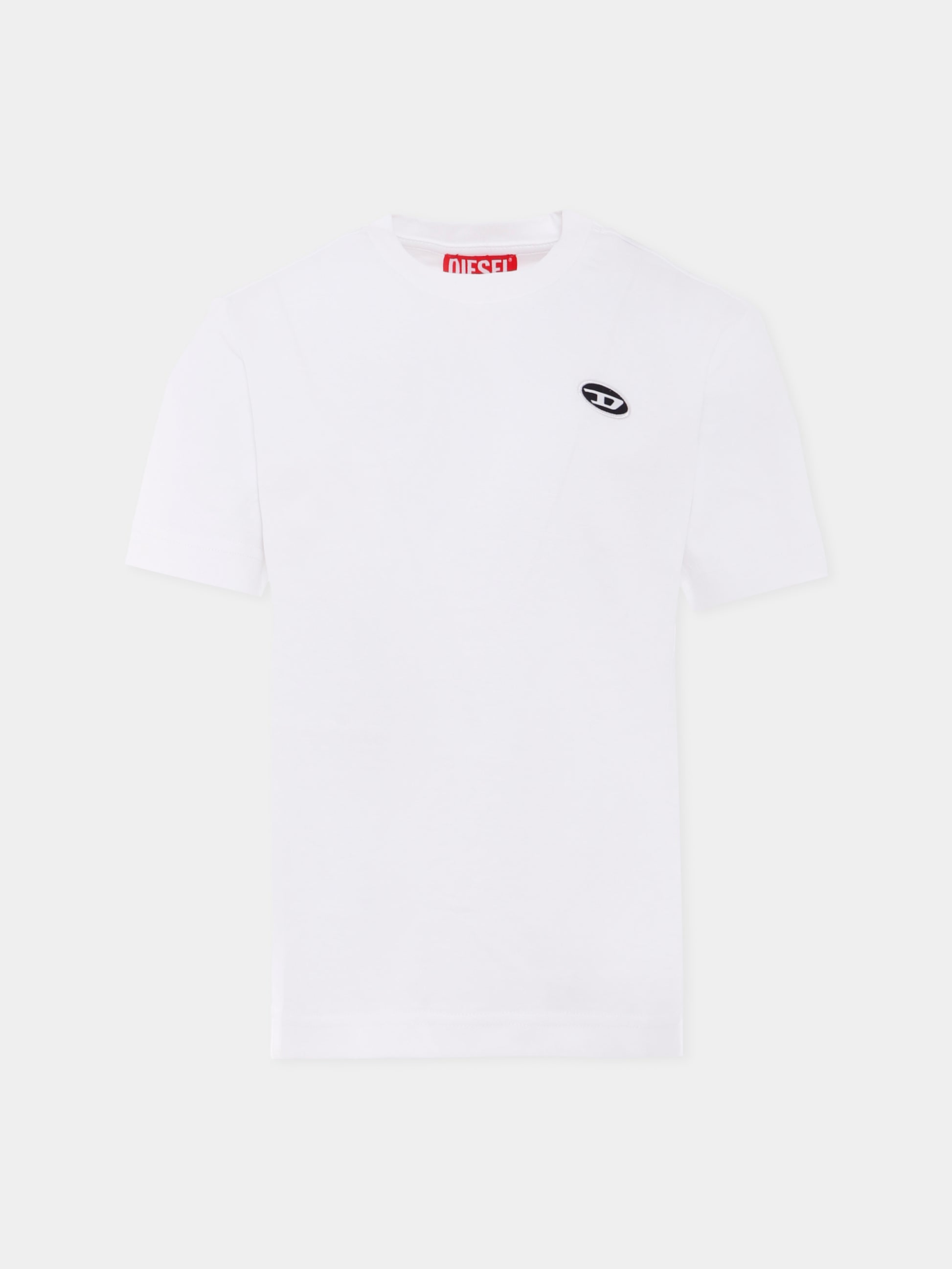 T-shirt bianca per bambino con logo,Diesel,J02019 0AIJU K100