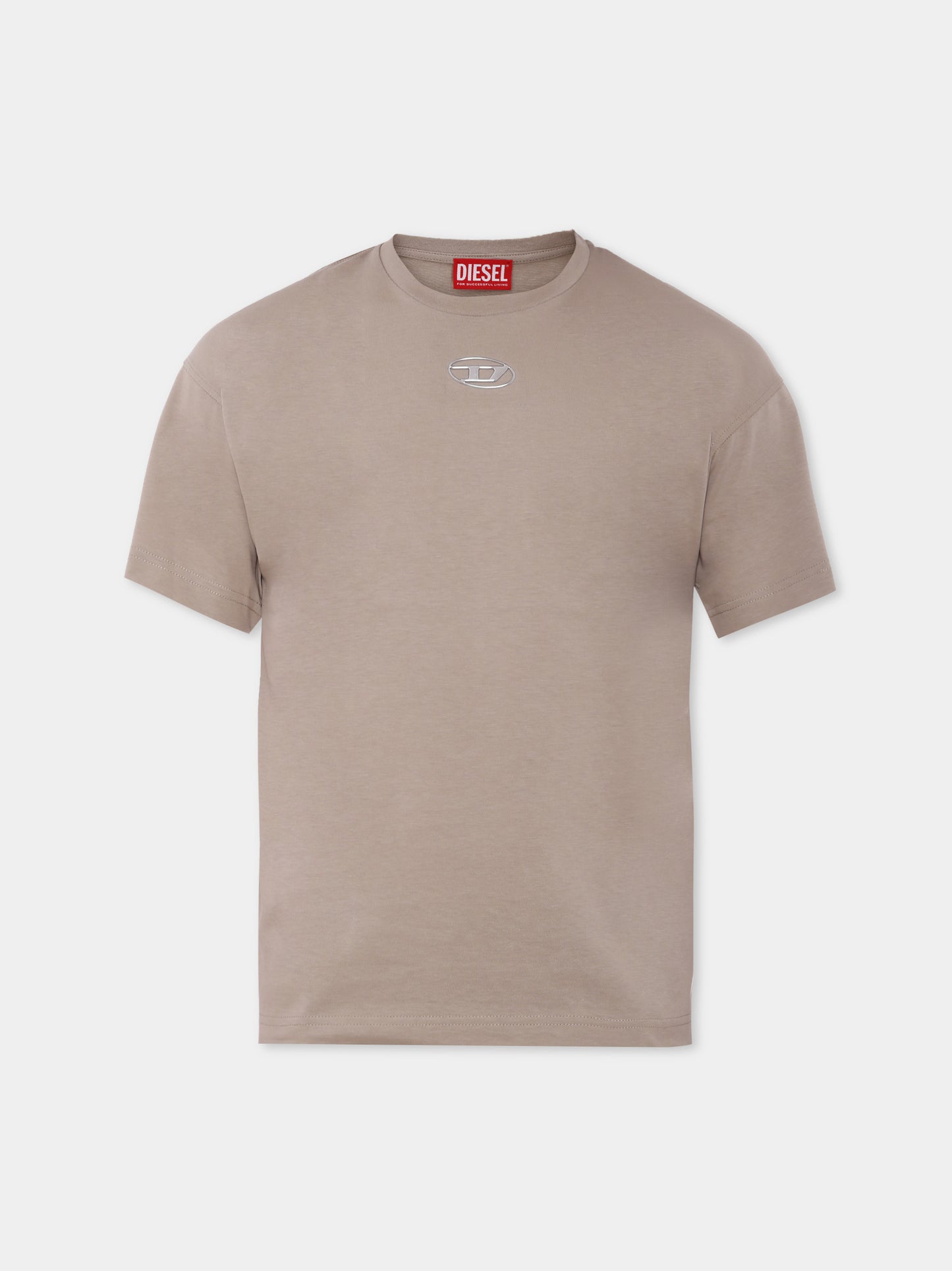 T-shirt beige per bambino con logo,Diesel,J02022 00YI9 K758