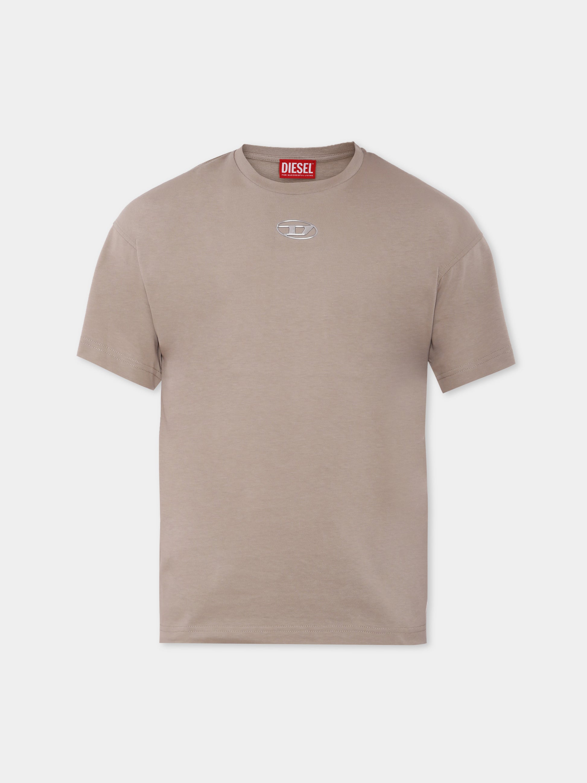 T-shirt beige per bambino con logo,Diesel,J02022 00YI9 K758