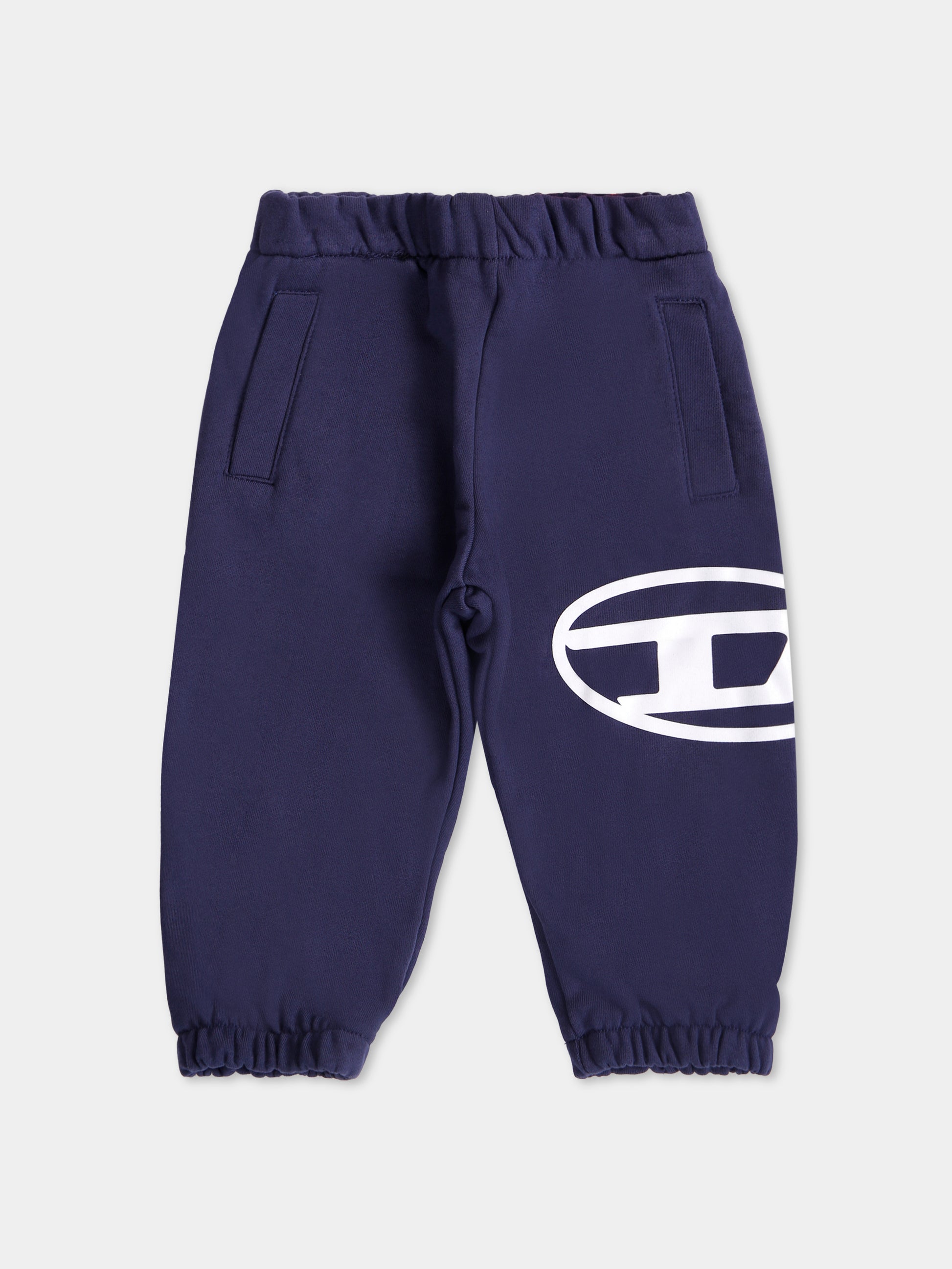 Pantaloni blu per neonato con logo,Diesel,K00506 KYAVF K8AT