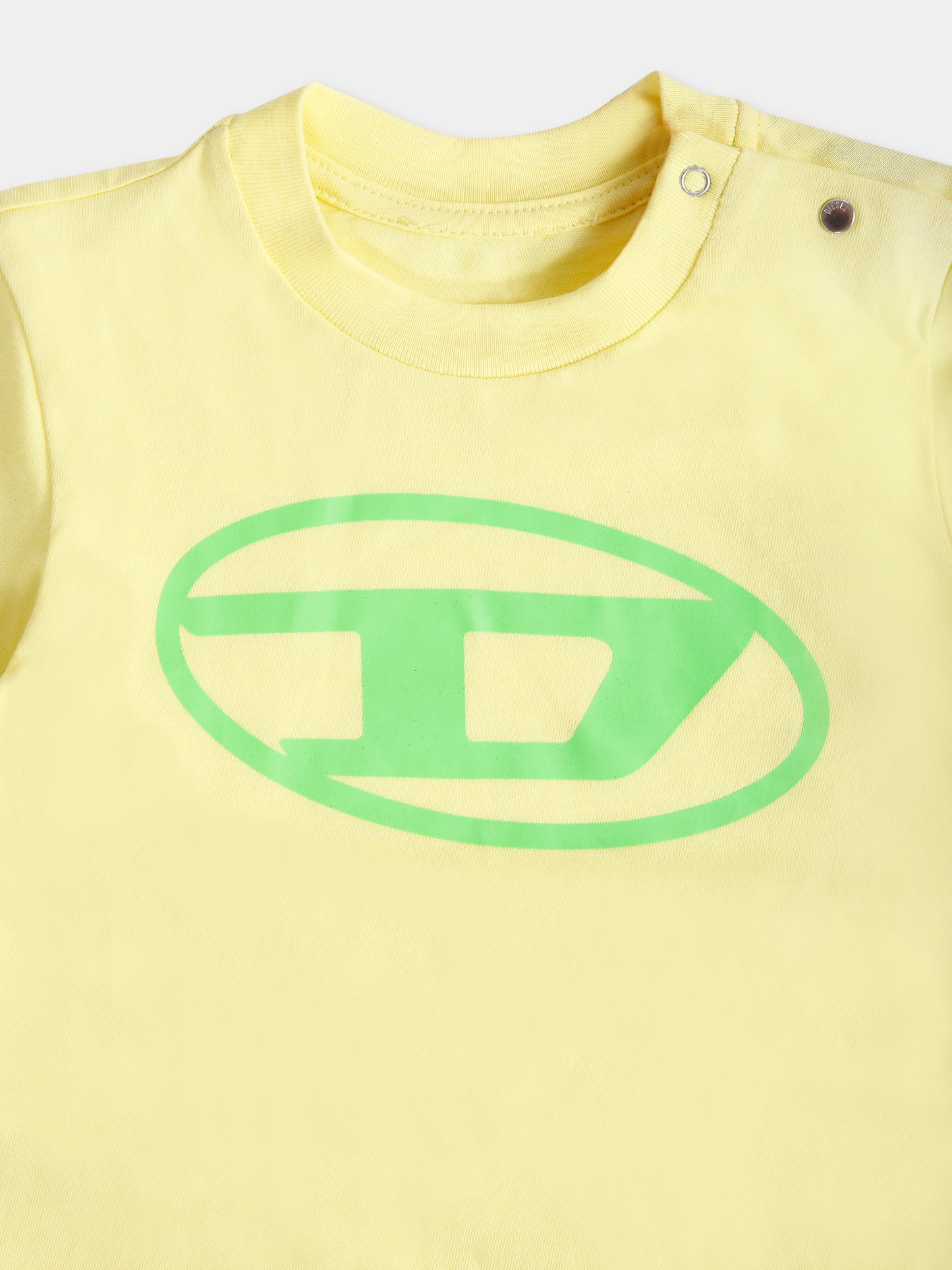 T-shirt gialla per neonato con logo,Diesel,K00519 00YI9 K235