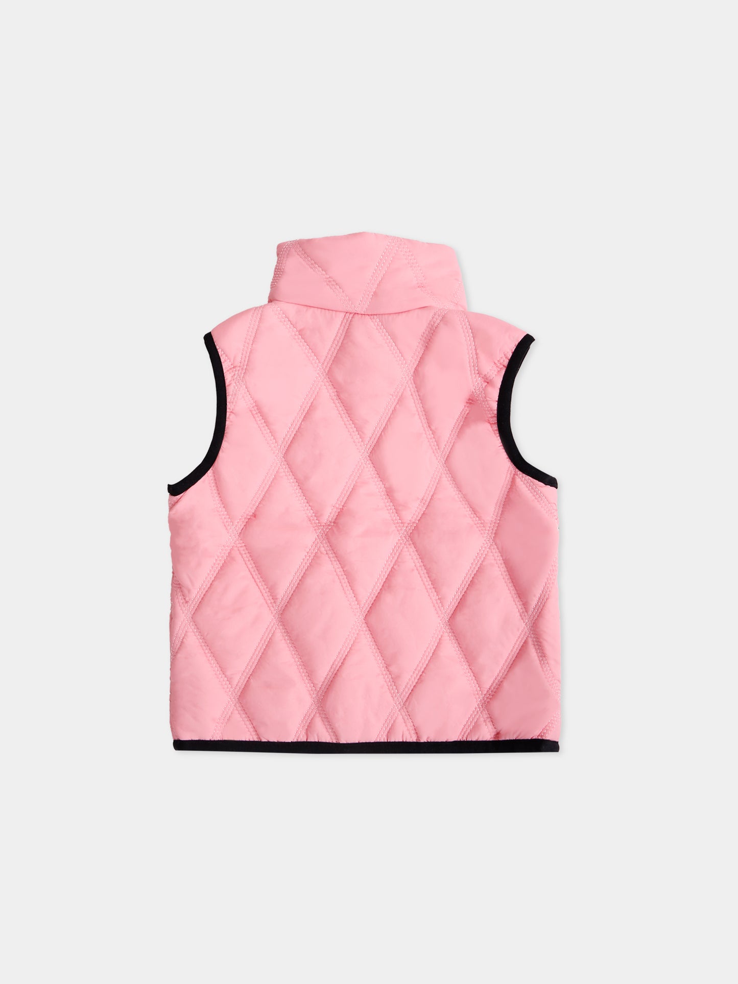 Pink vest for baby girl with logo