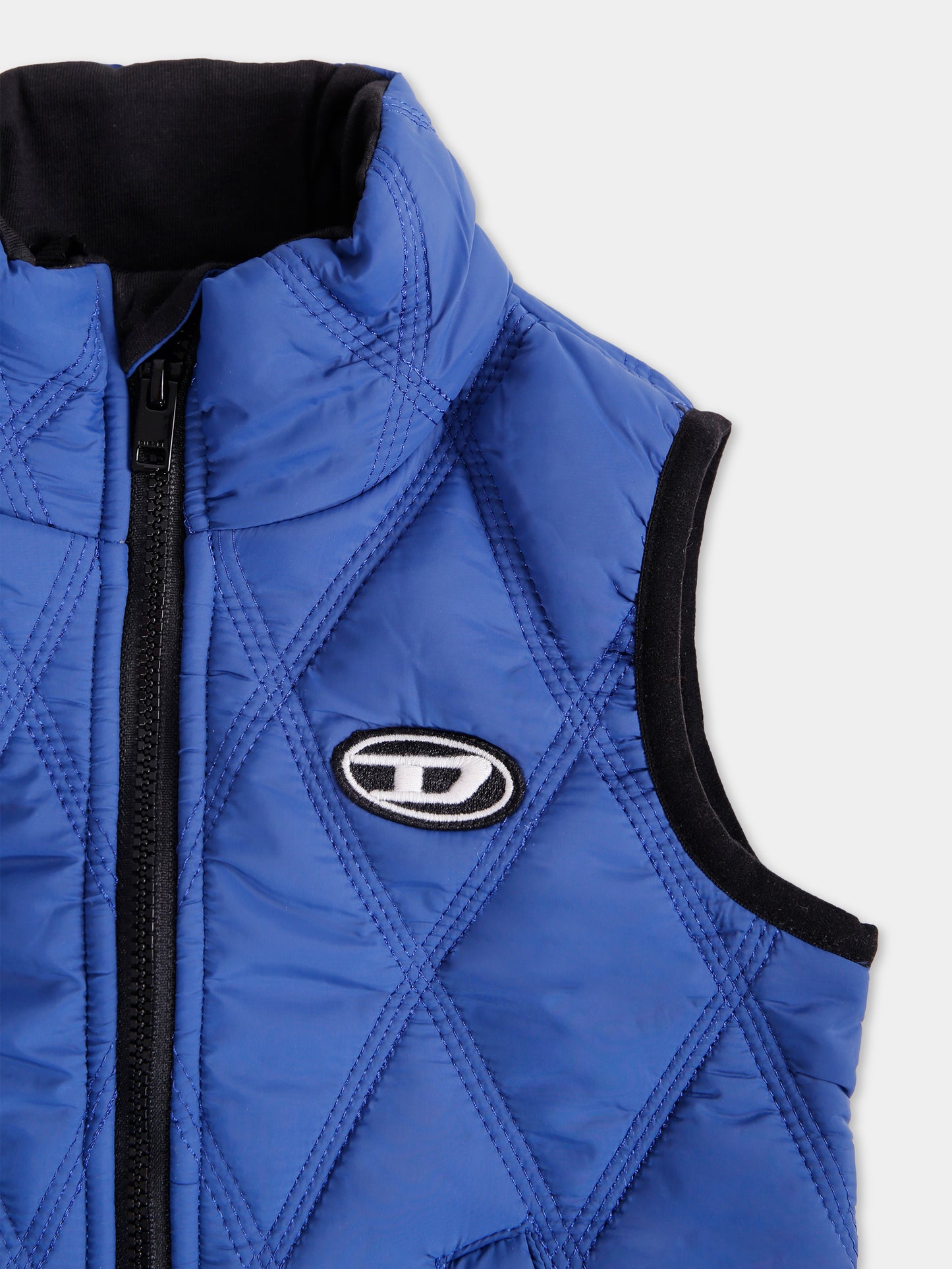 Blue vest for baby boy with logo