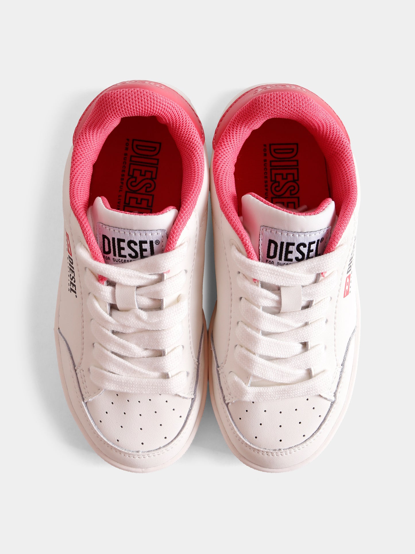 Sneakers bianche per bambina con logo,Diesel,BC0562 P6325 HA441