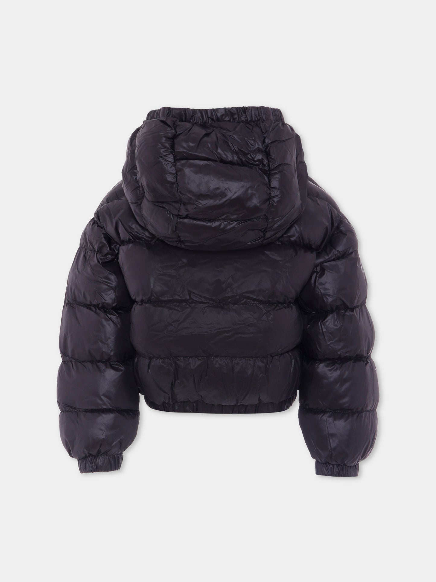 Piumino crop nero per bambina con logo,N°21 Kids,N21975 N0002 0N900