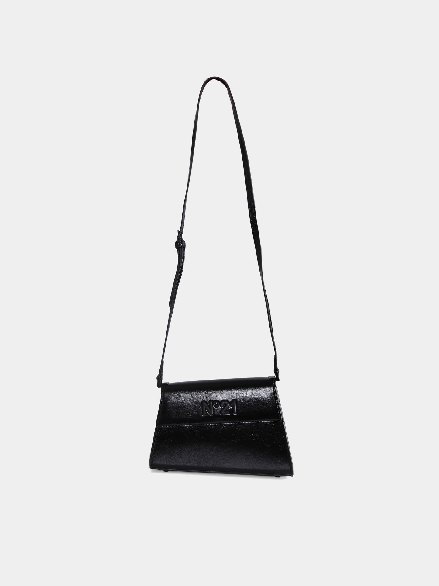 Borsa nera per bambina con logo,N°21 Kids,N21A32 N0246 0N900