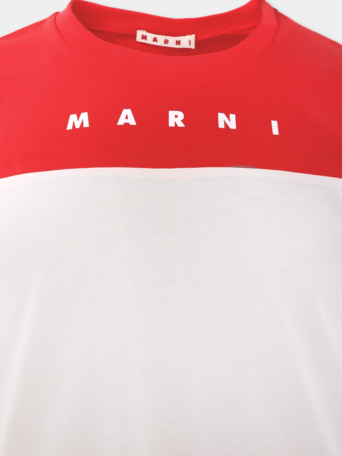 T-shirt bianca per bambini con logo,Marni Kids,M01225 M00L9 0M110
