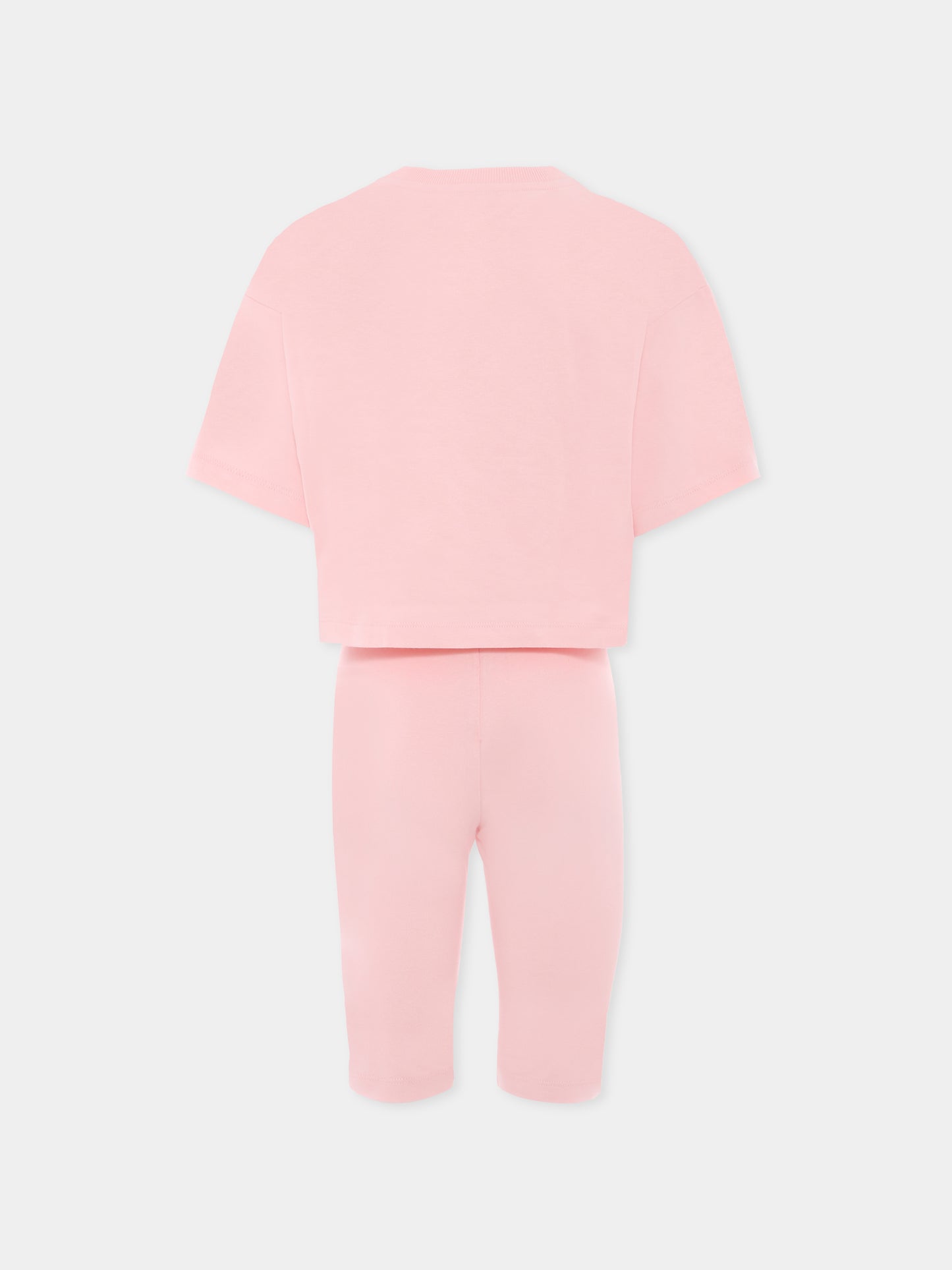 Completo rosa per bambina con Teddy Bear,Moschino Kids,HDG01H LBA00 50209