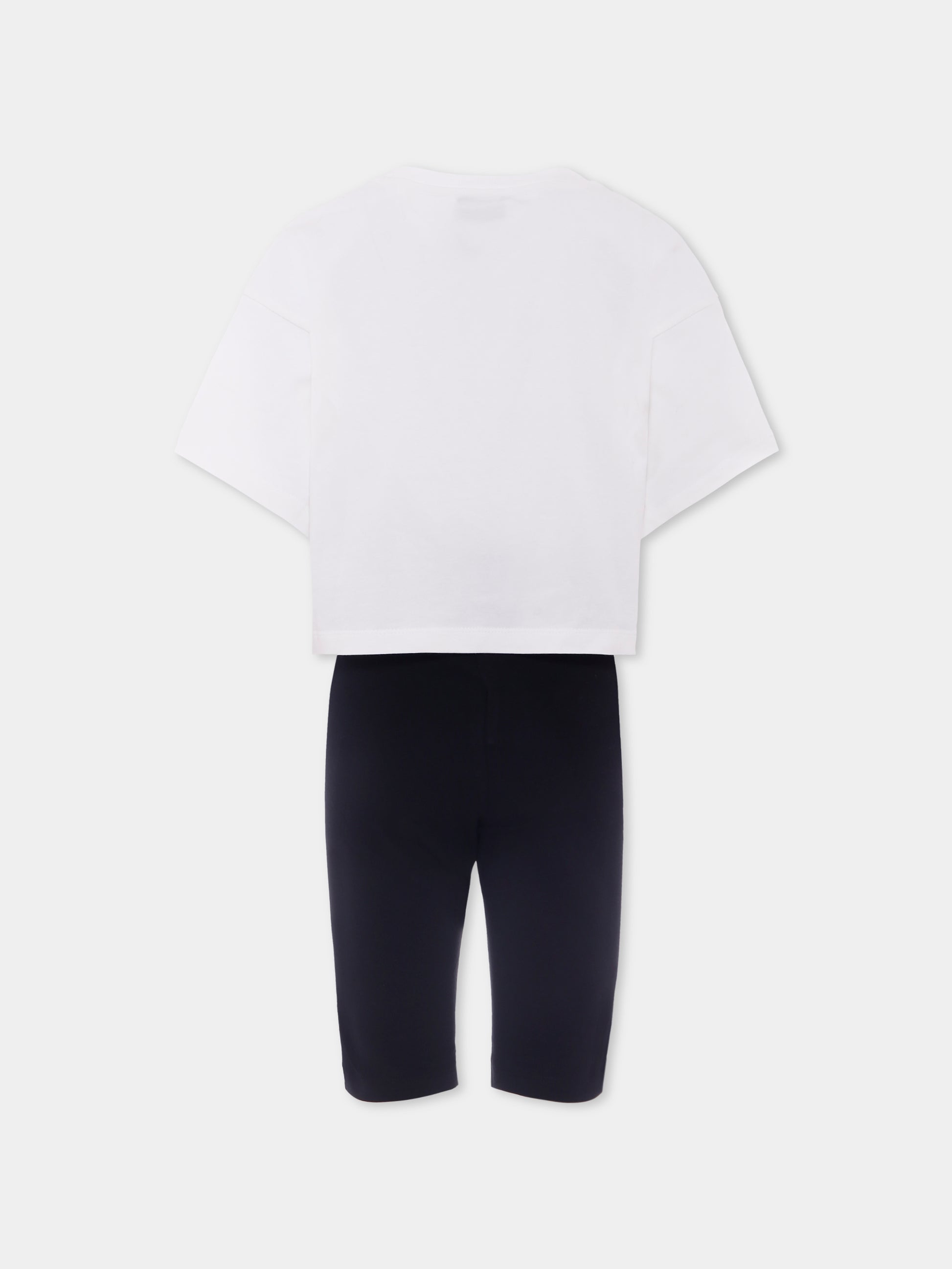 Completo bianco per bambina con Teddy Bear,Moschino Kids,HDG01H LBA00 81214