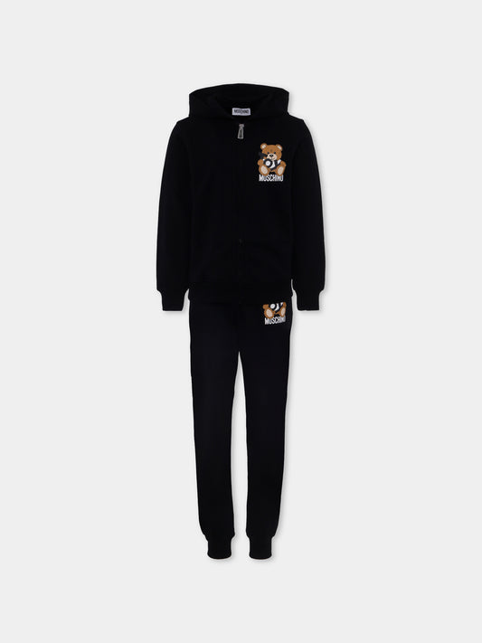 Completo nero per bambini con Teddy Bear,Moschino Kids,HMK03M LCA19 60100