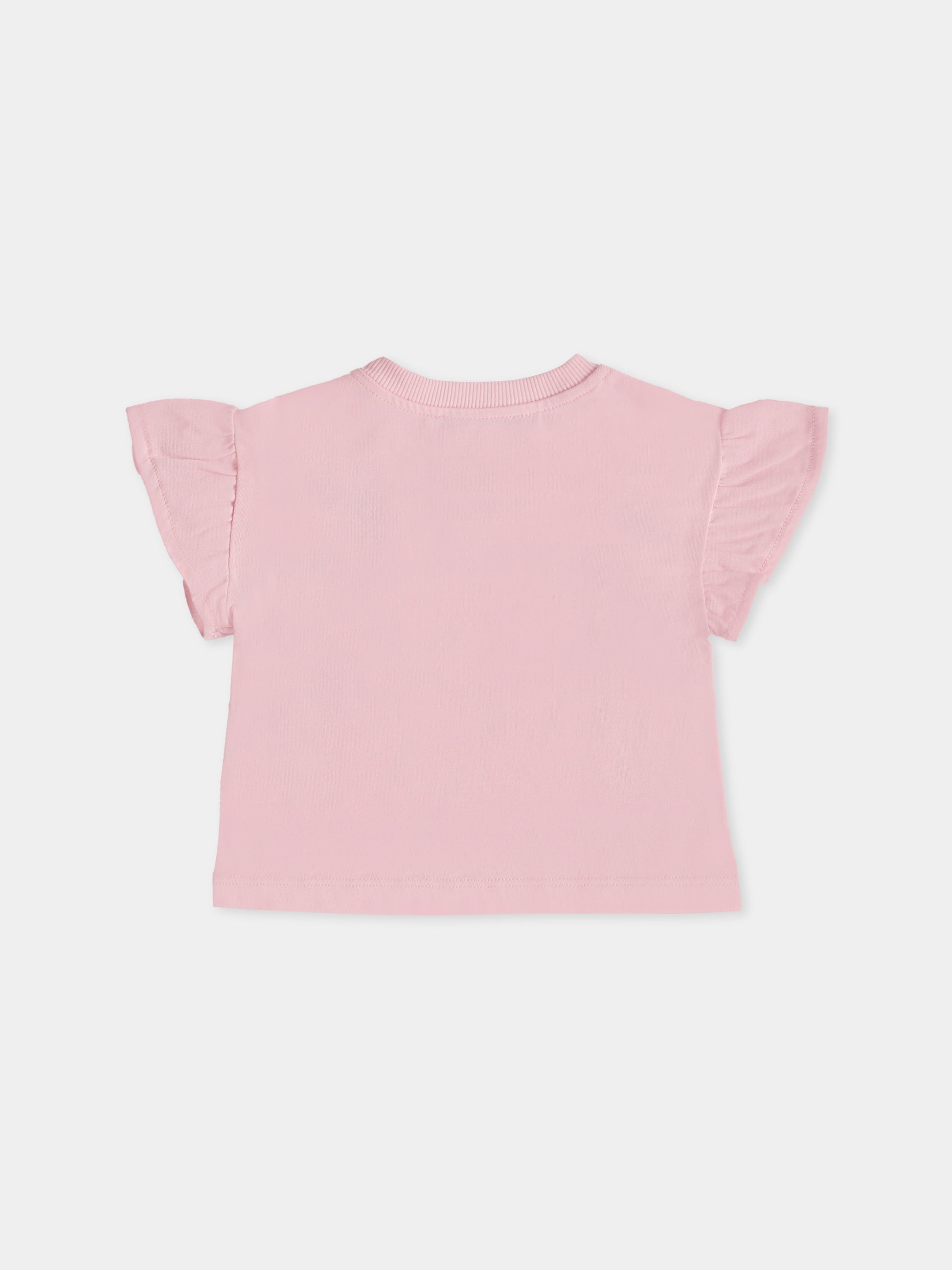 T-shirt rosa per neonata con tre Teddy Bears,Moschino Kids,MDM03I LAA03 50209