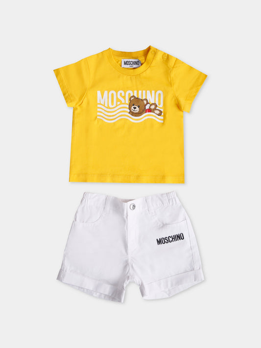 Completo multicolor per neonato con Teddy Bear,Moschino Kids,MNG00A LLA03 82673