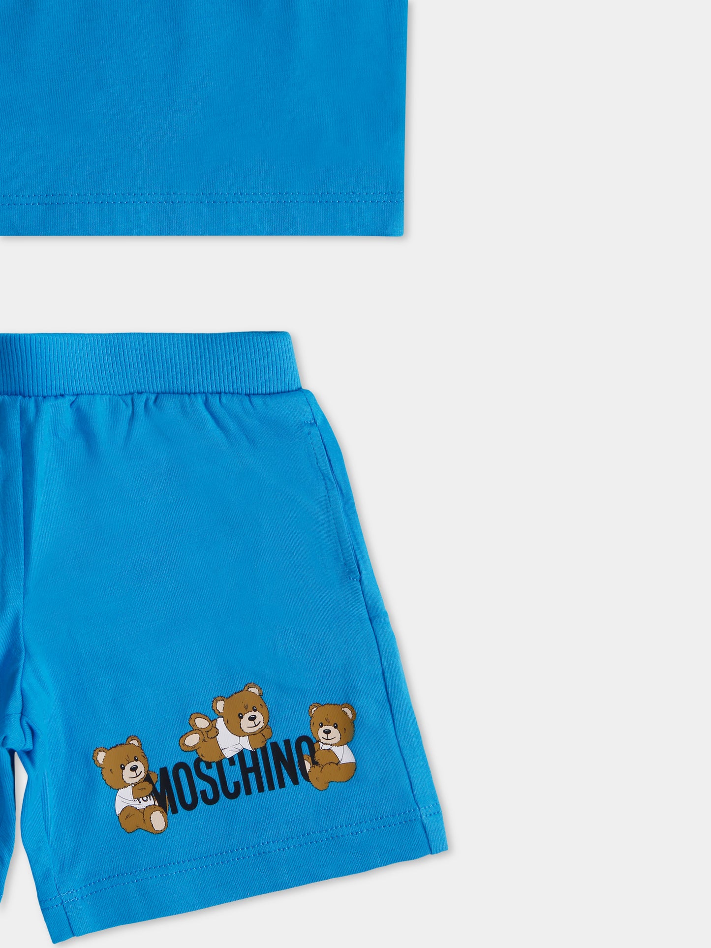 Completo azzurro per neonato con Teddy Bear,Moschino Kids,MZG00M LAA03 41047