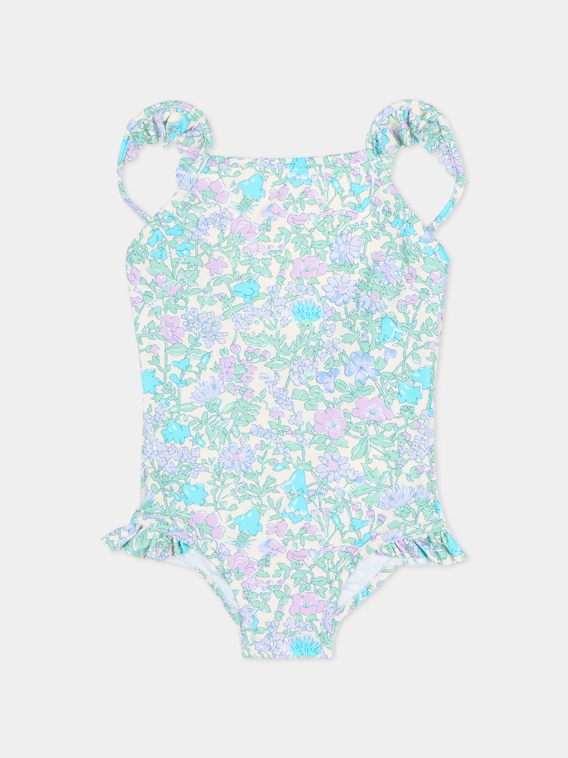 Costume intero multicolor per neonata con stampa floreale,Bonpoint,C06XSSW00001 556