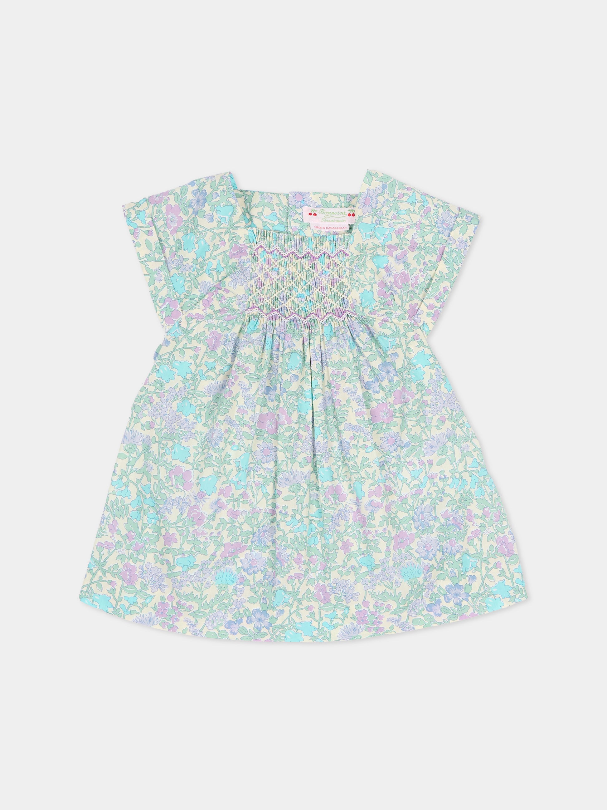 Vestito multicolor per neonata con stampa floreale,Bonpoint,C06XDRW00001 556