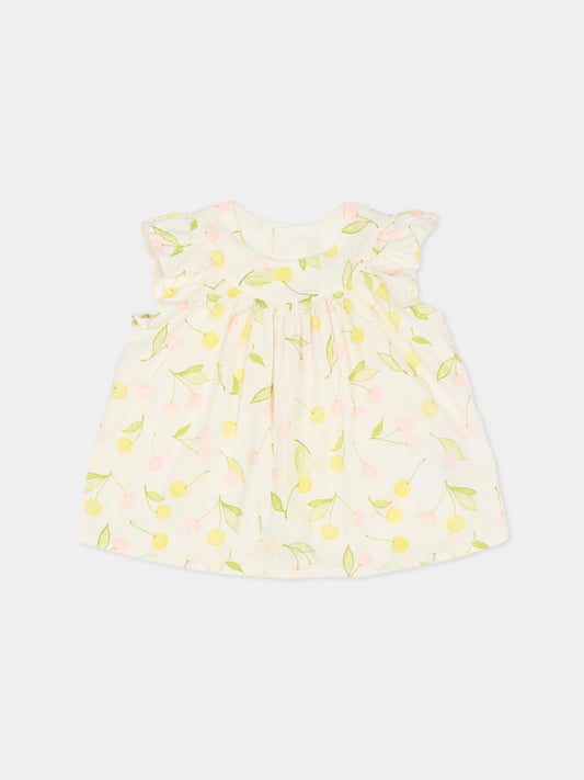 Camicia avorio per neonata con ciliegie,Bonpoint,S06XBLW00001 625