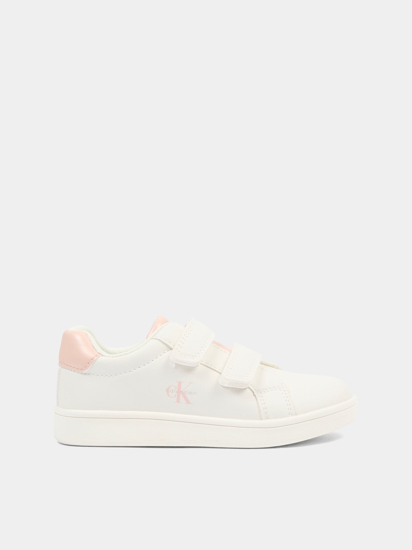 Sneakers bianche per neonata e bambina con logo rosa,Calvin Klein Kids,V1A9 83206 1355A708