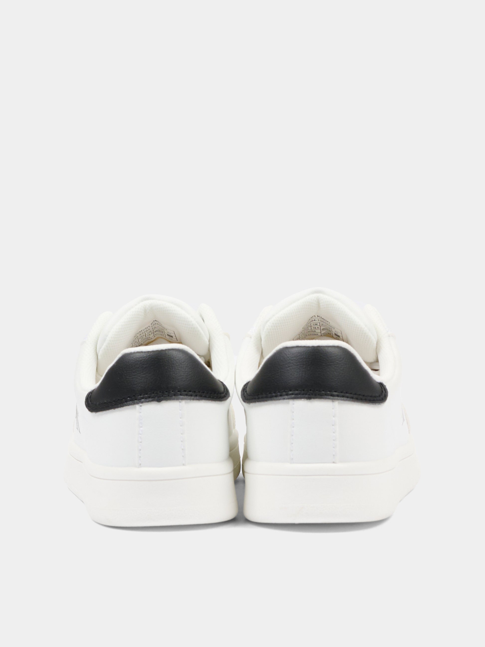 Sneakers bianche per bambino con logo nero,Calvin Klein Kids,V3X9 83284 1355X002