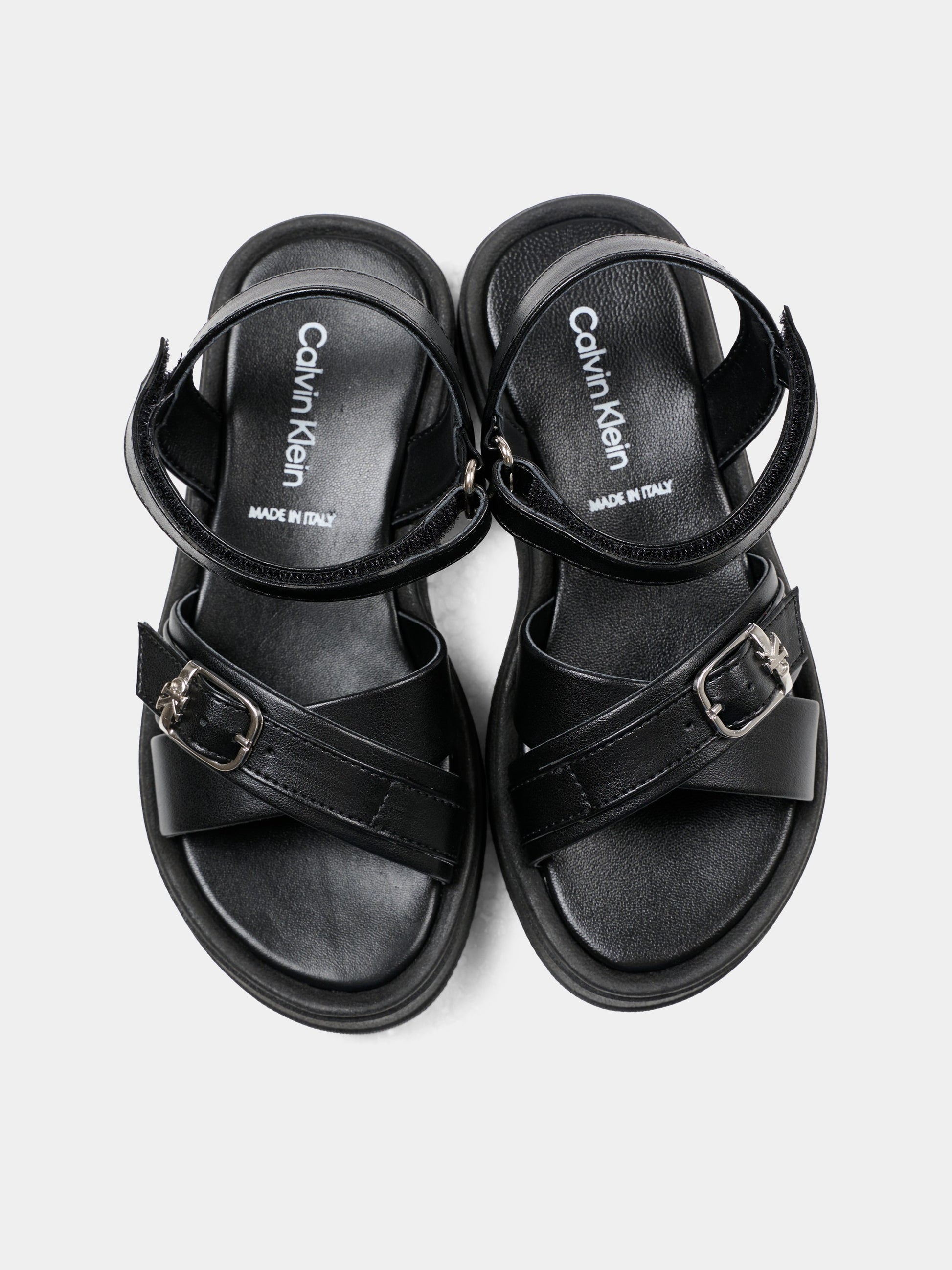 Sandali neri per bambina con logo,Calvin Klein Kids,V4A2 83260 0326999