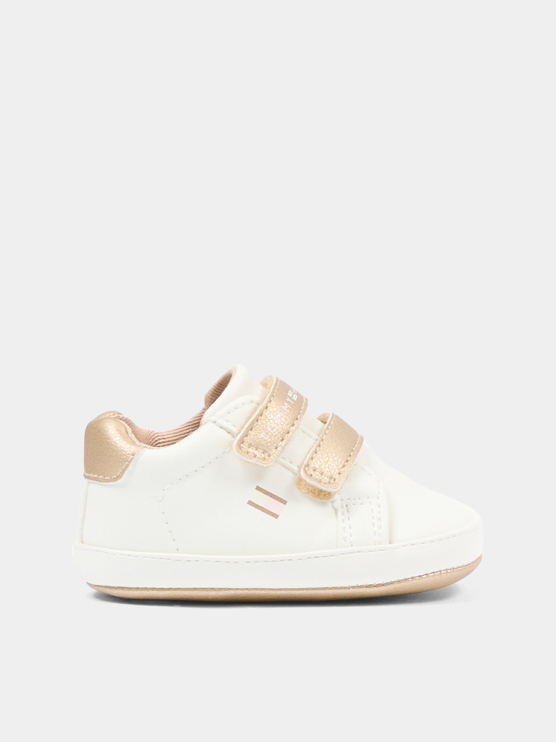 Sneakers oro per neonata con bandierina,Tommy Hilfiger Junior,T0A9 34221 1582A708