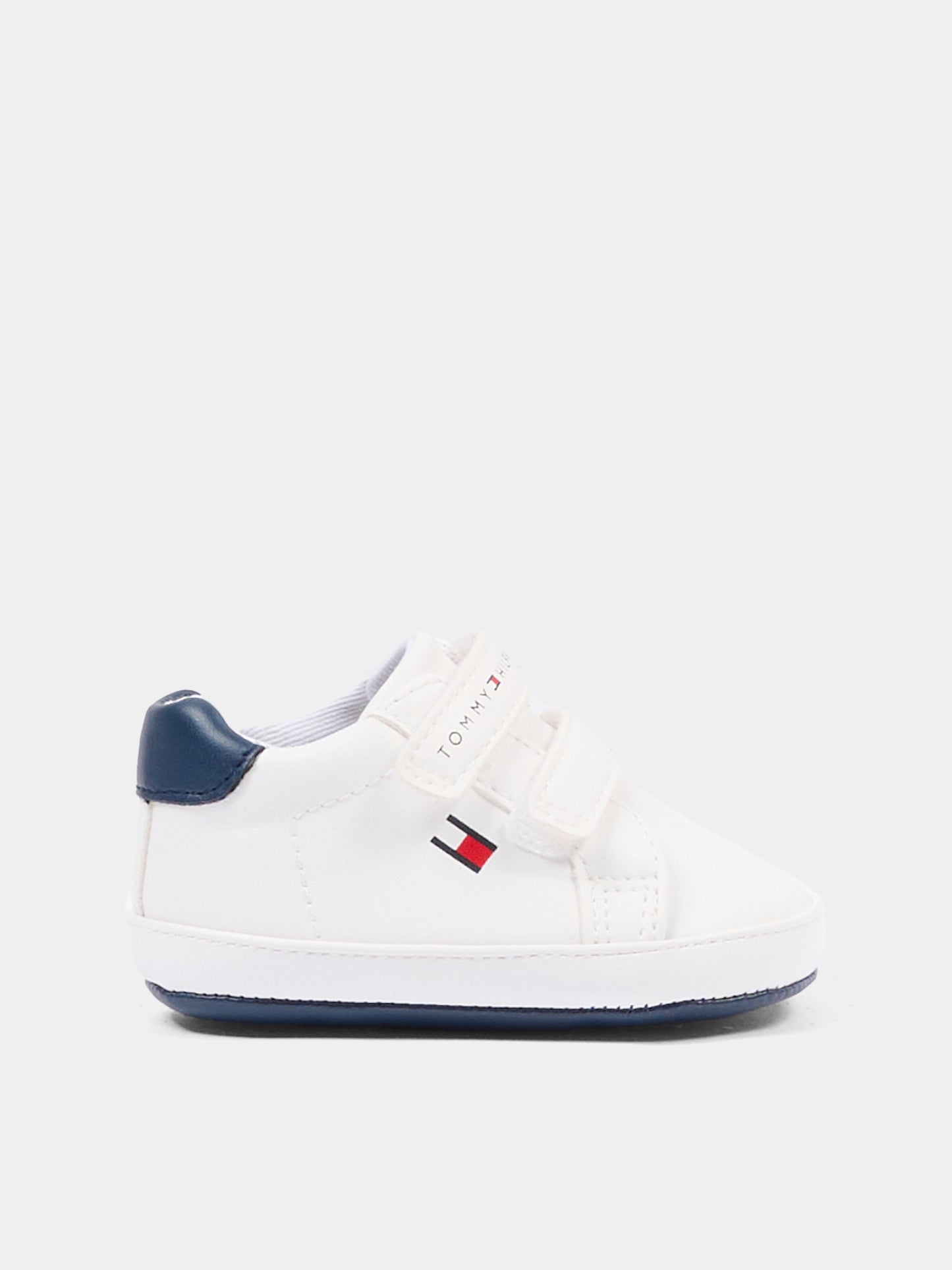 Sneakers bianche per neonato con bandierina,Tommy Hilfiger Junior,T0B9 34328 1582X336