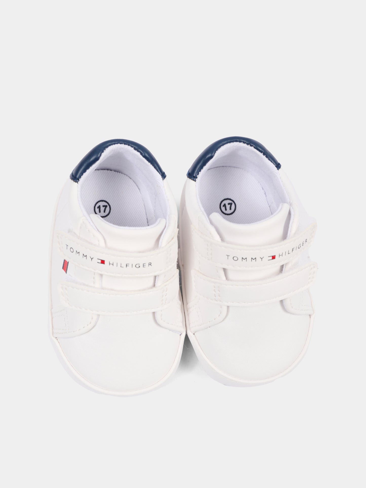 Sneakers bianche per neonato con bandierina,Tommy Hilfiger Junior,T0B9 34328 1582X336