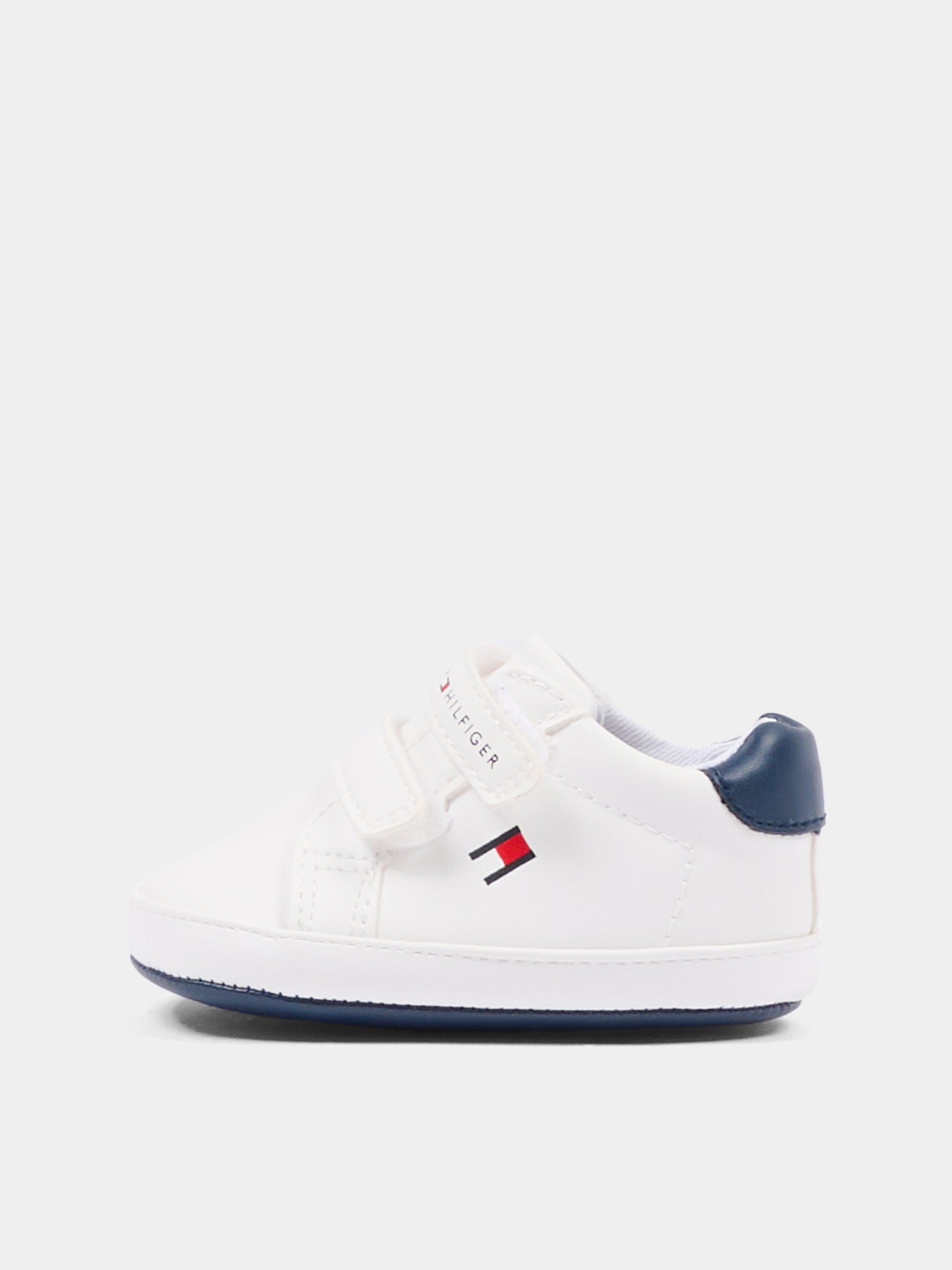 Sneakers bianche per neonato con bandierina,Tommy Hilfiger Junior,T0B9 34328 1582X336