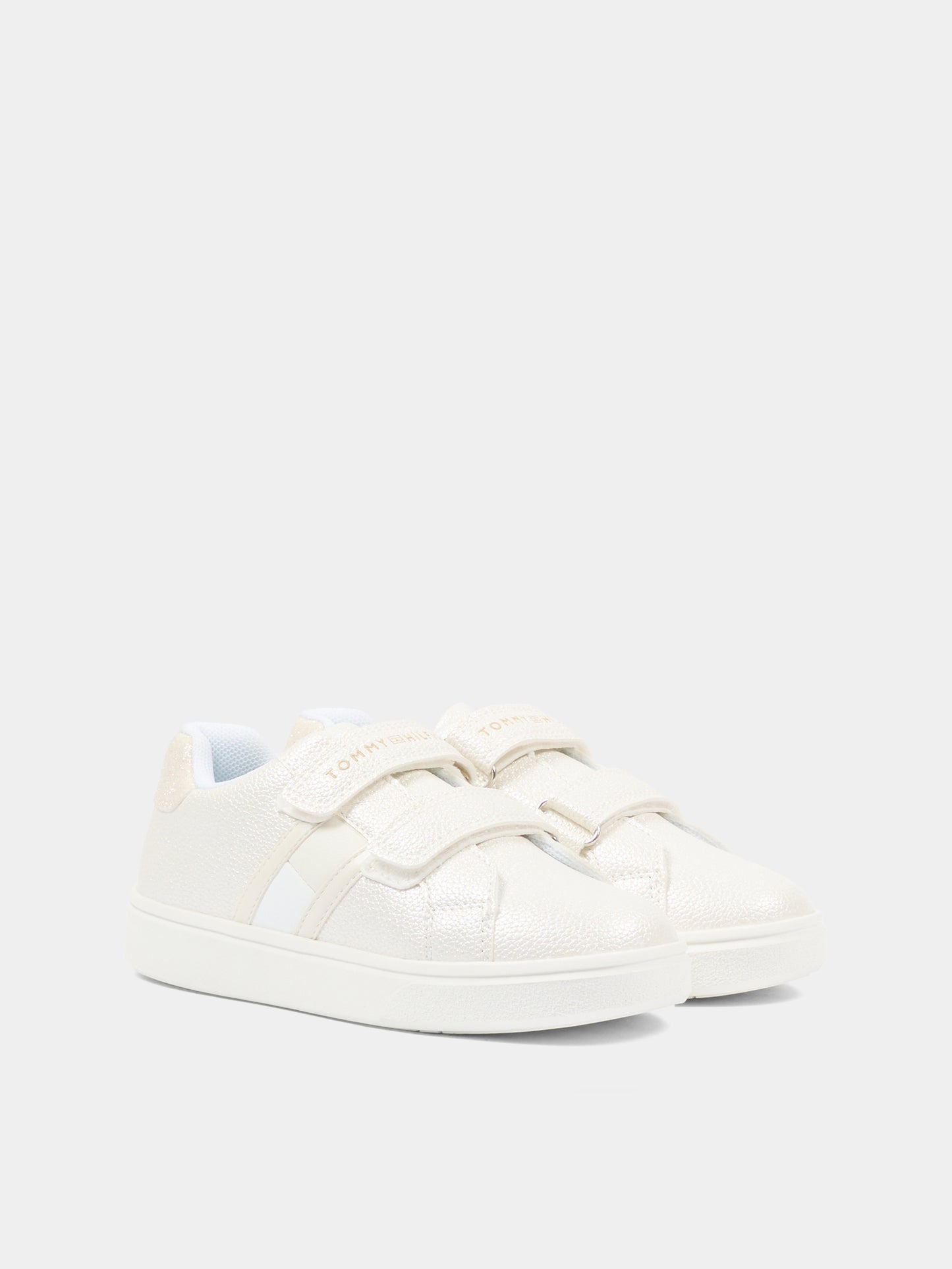 Sneakers argento per neonata e bambina con logo,Tommy Hilfiger Junior,T1A9 34231 0375100