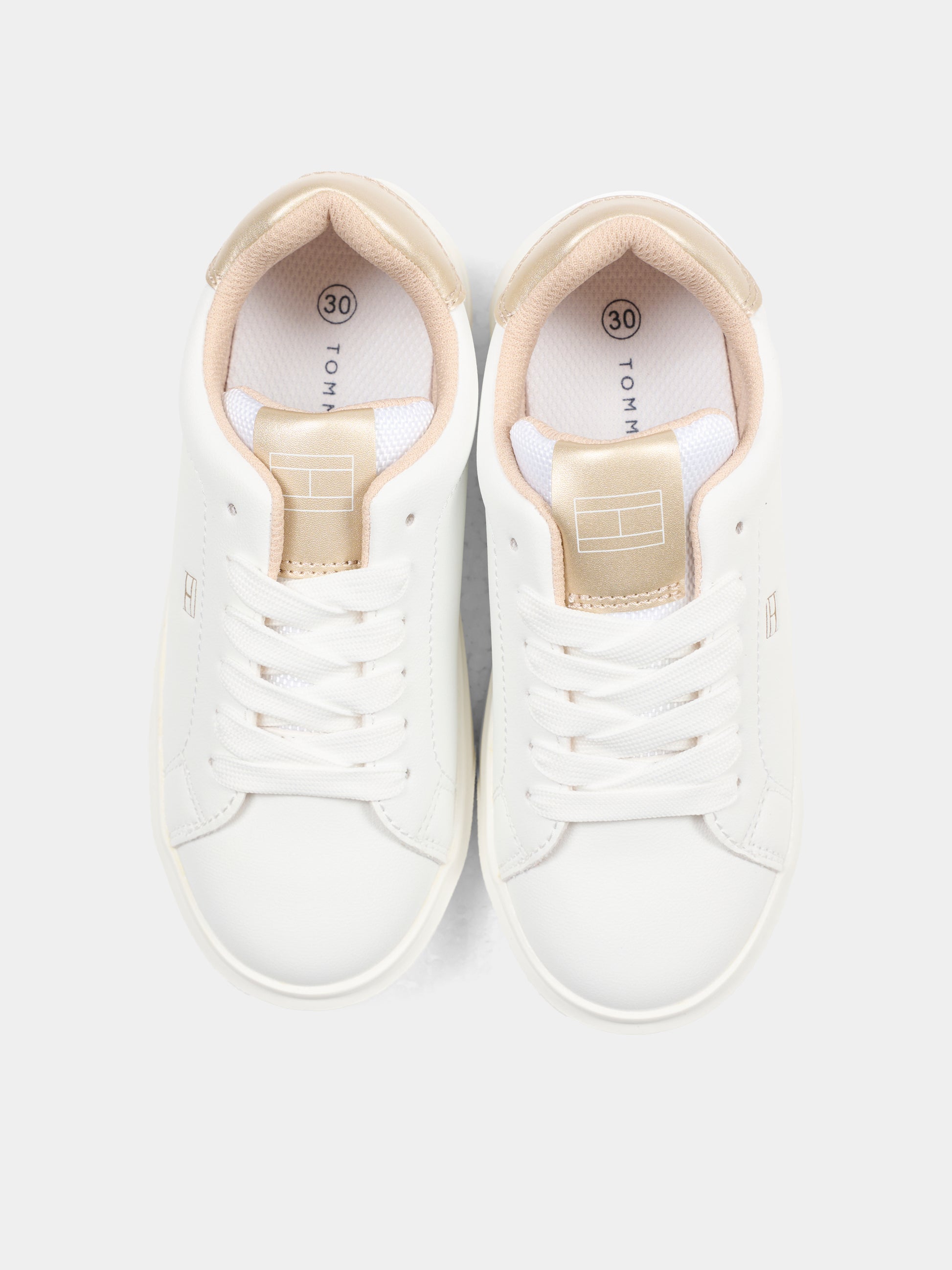 Sneakers bianche per bambina con logo,Tommy Hilfiger Junior,T3A9 34238 1355X048