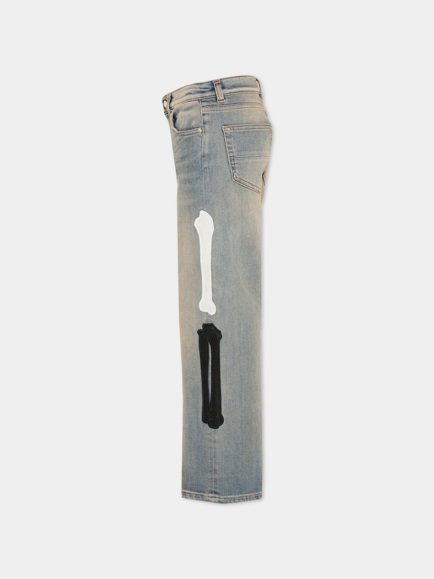 Jeans denim per bambini con ricami,Amiri,ACBMPA1006 ANTIQUE INDIGO