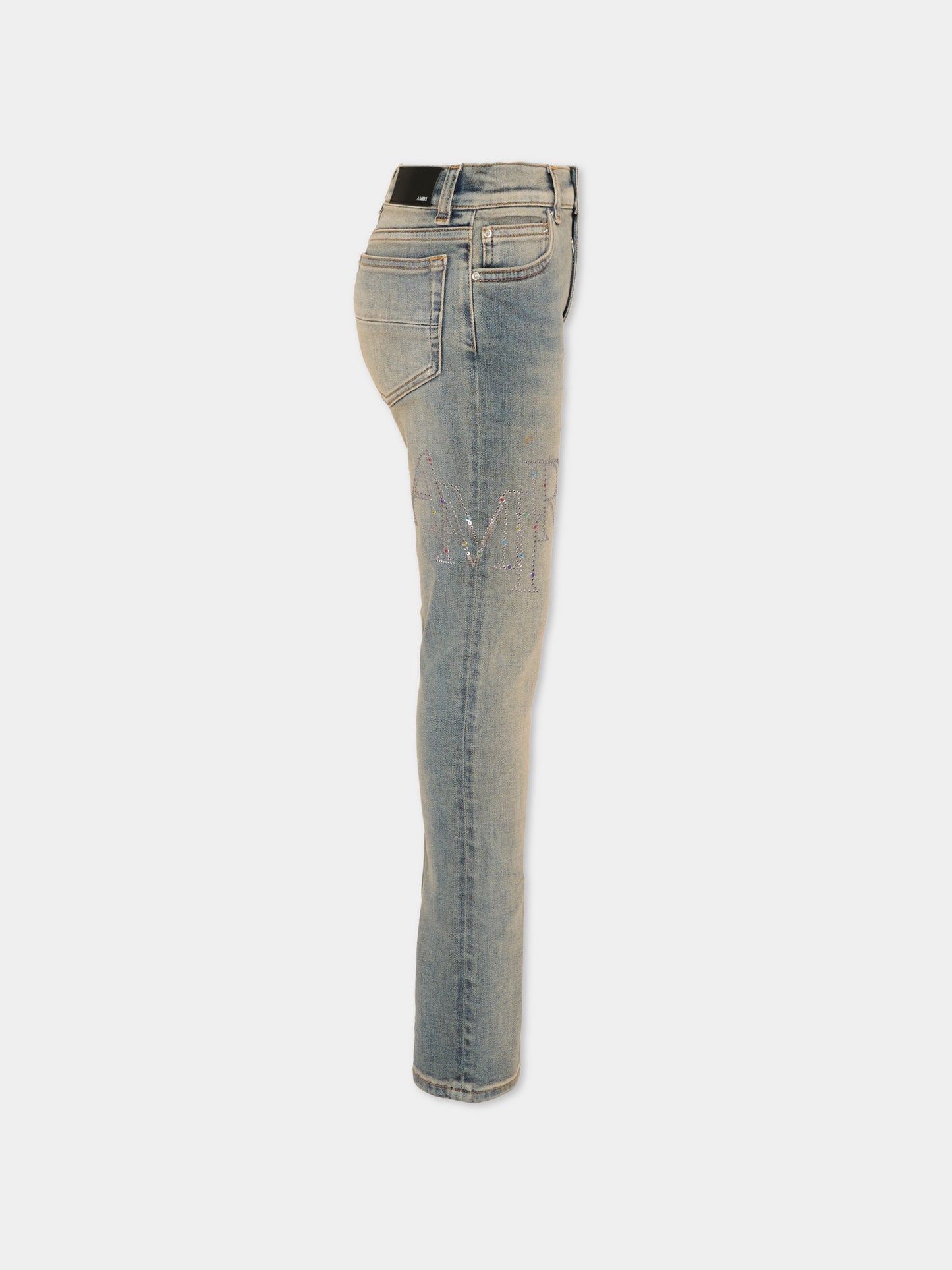 Jeans denim per bambini con logo,Amiri,ACBMPA1007 ANTIQUE INDIGO
