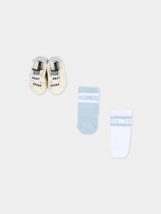 Set sneakers bianco per neonato con stella,Golden Goose,GIF00534 F007129 11409