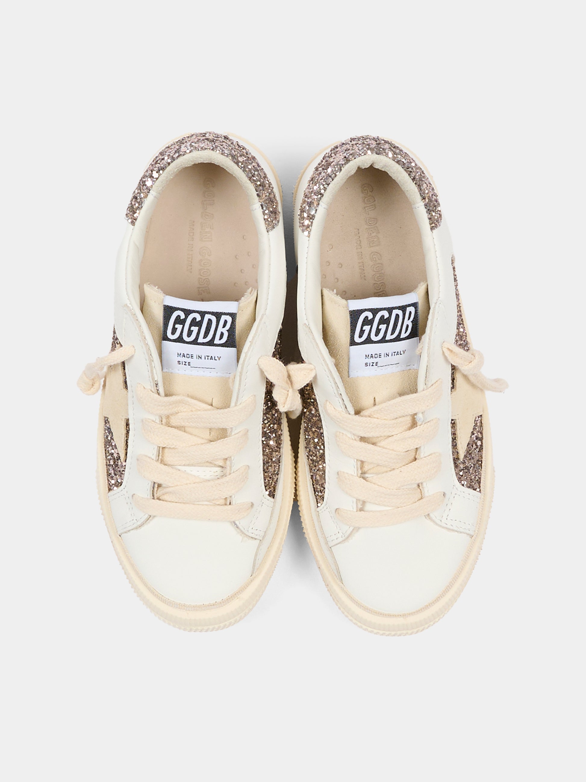 Sneakers bianche May per bambina con logo,Golden Goose,GYF00715 F005321 11694