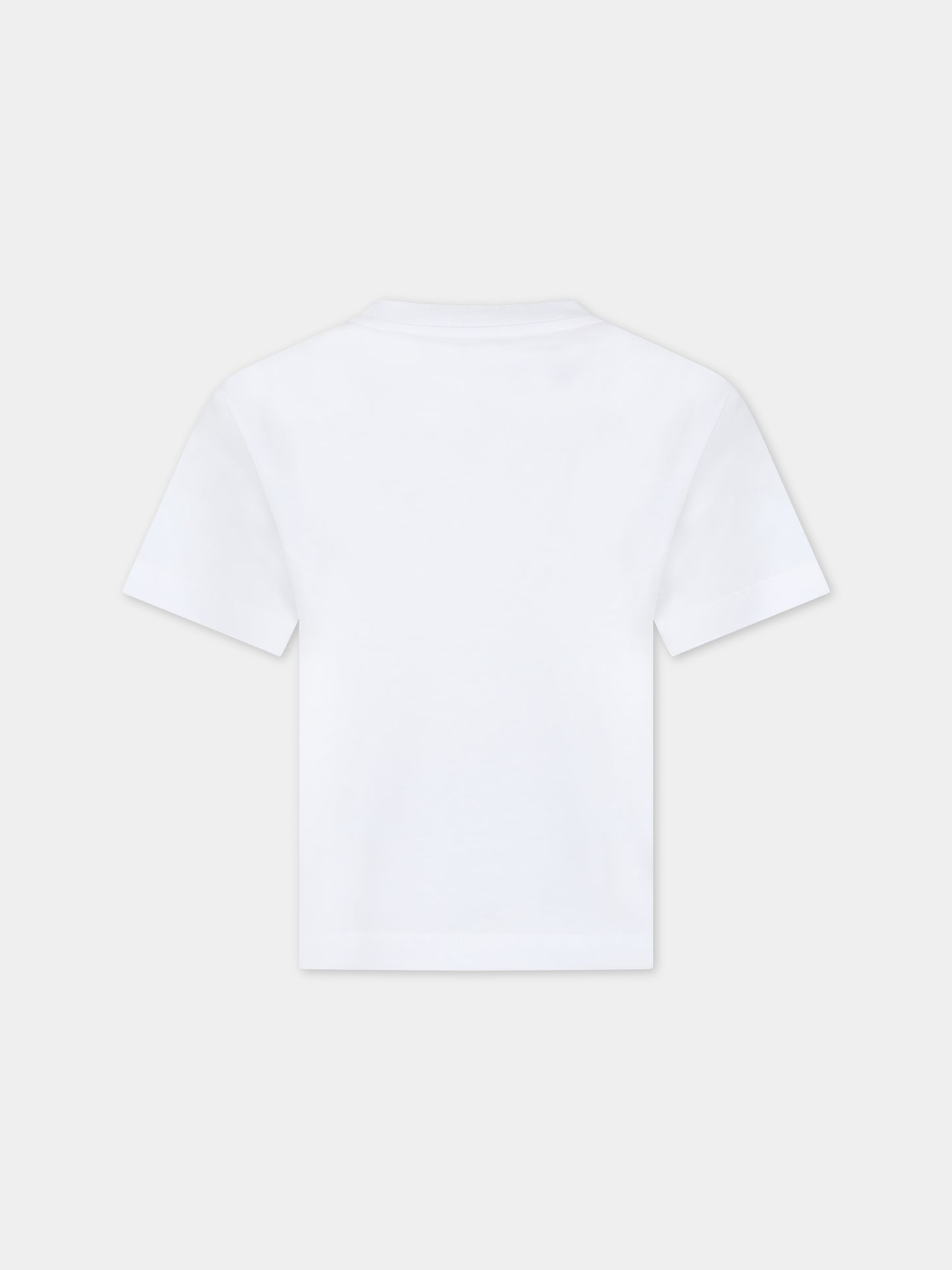 T-shirt bianca per bambina con logo,Max&co,MX0005 MX057 MX10C