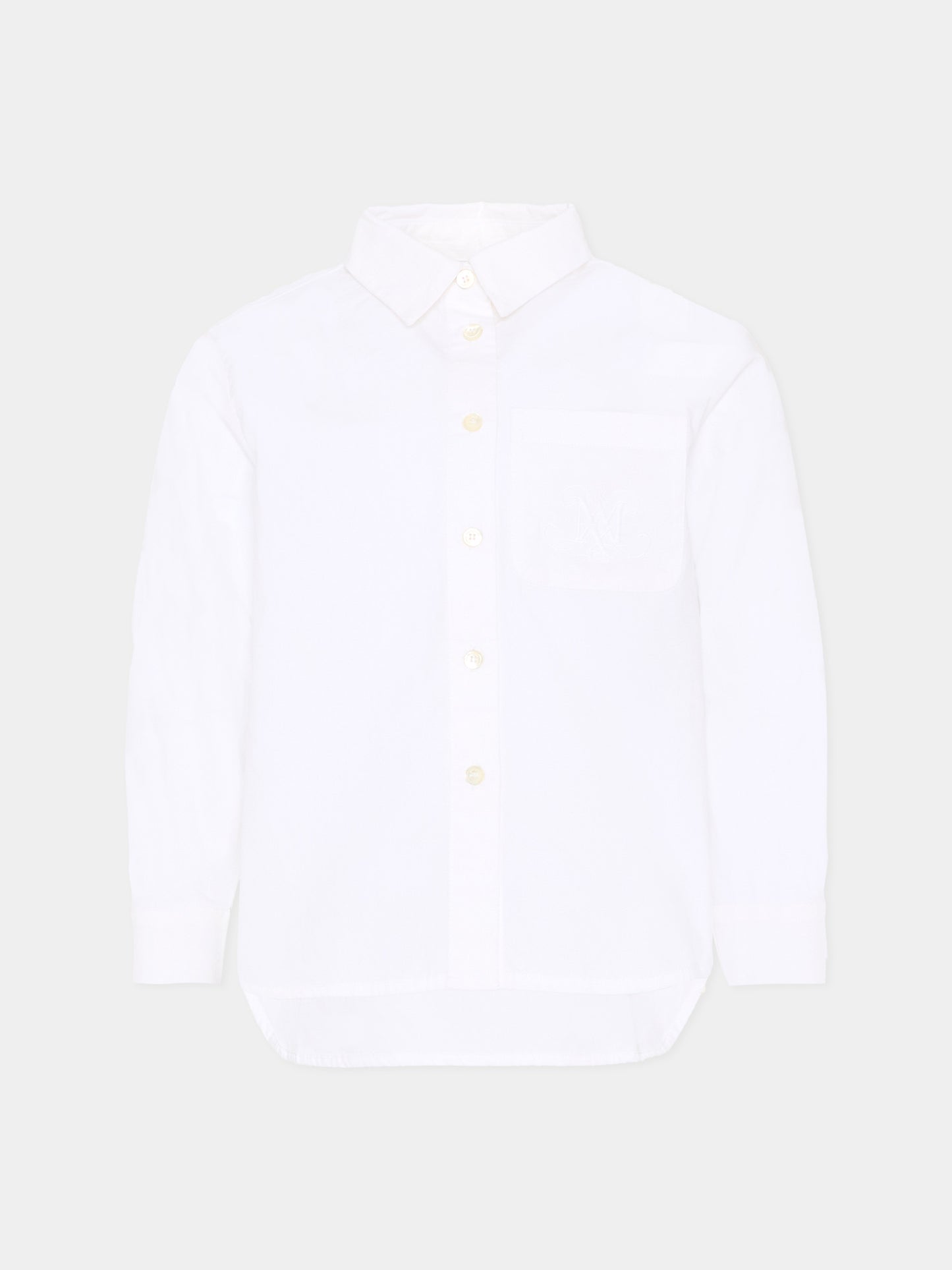 Camicia bianca per bambina con logo,Max&co,MX0210 MX077 MX100