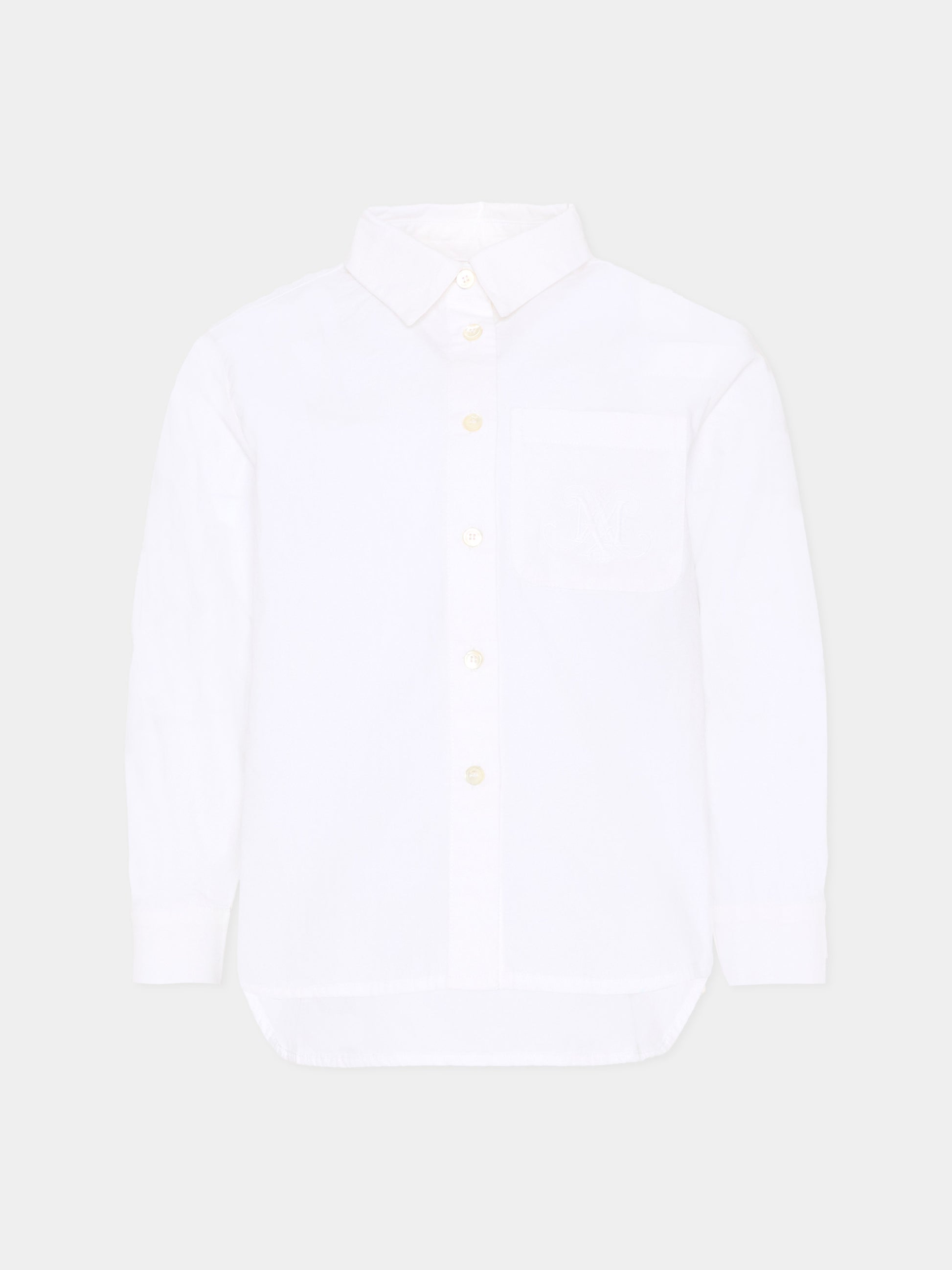 Camicia bianca per bambina con logo,Max&co,MX0210 MX077 MX100