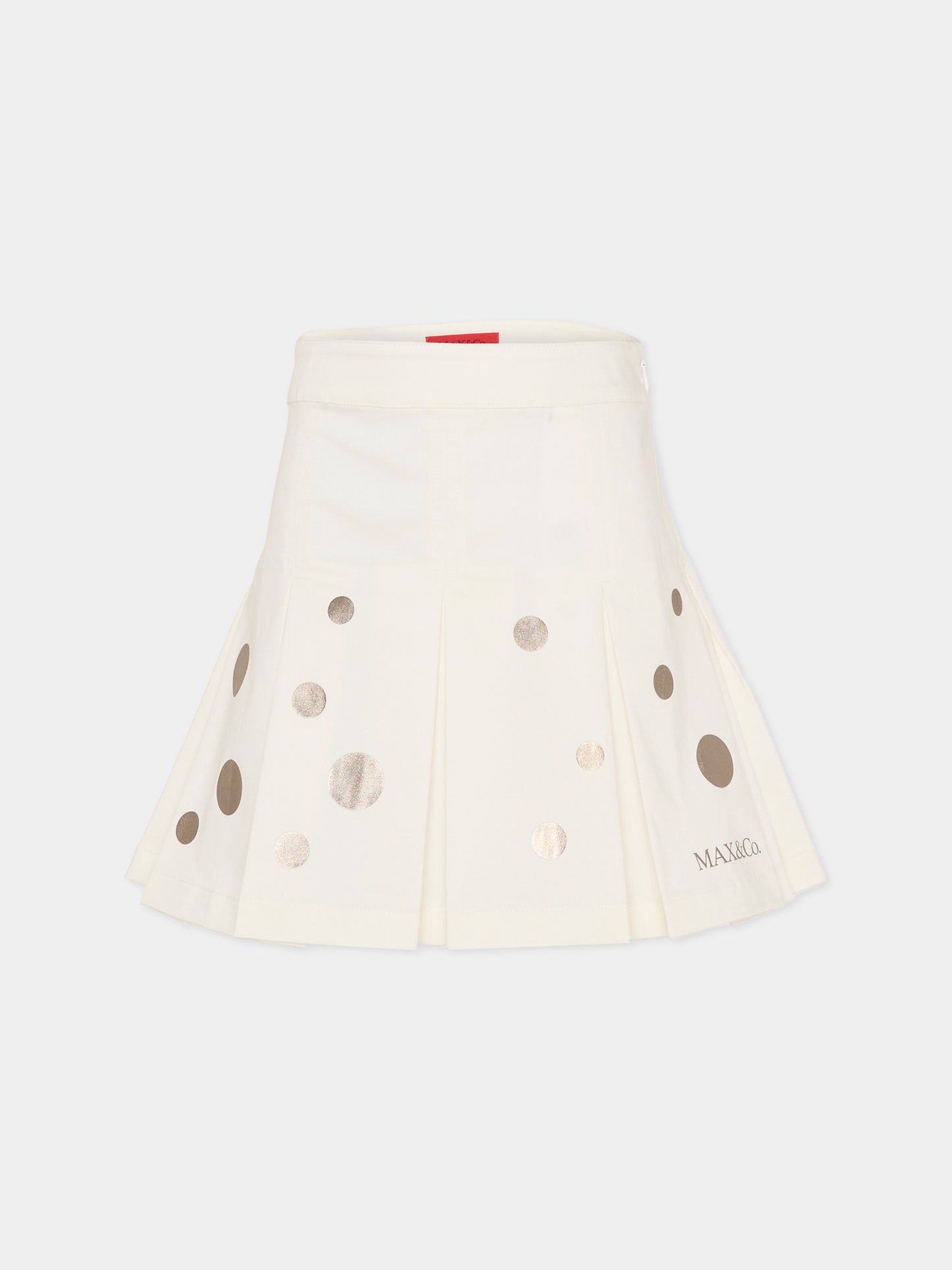 Gonna avorio per bambina con pois,Max&co,MX0316 MX01D MX104