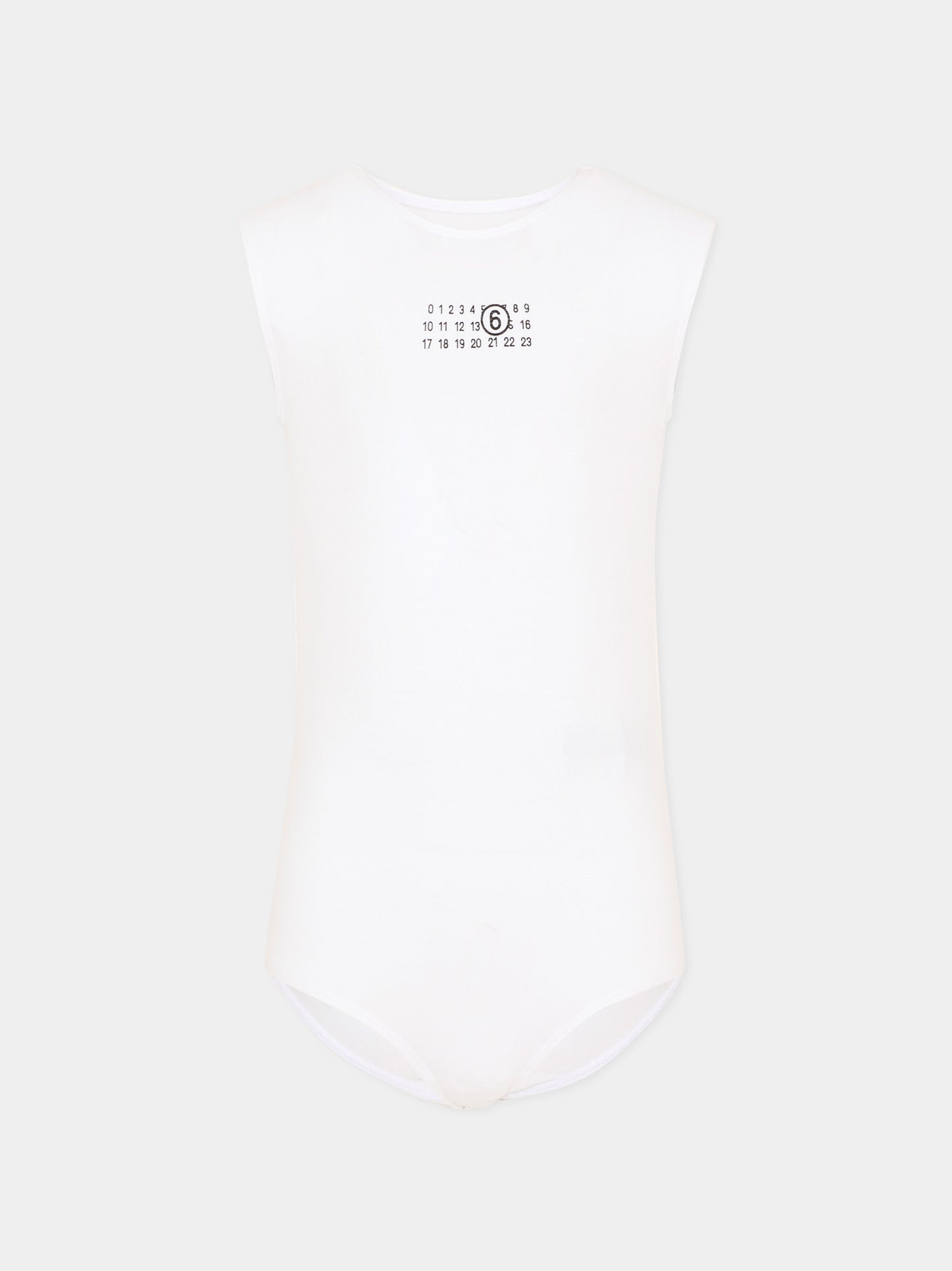 Body bianco per bambina con logo numerico,Mm6 Maison Margiela,M60809 MM05M M6100