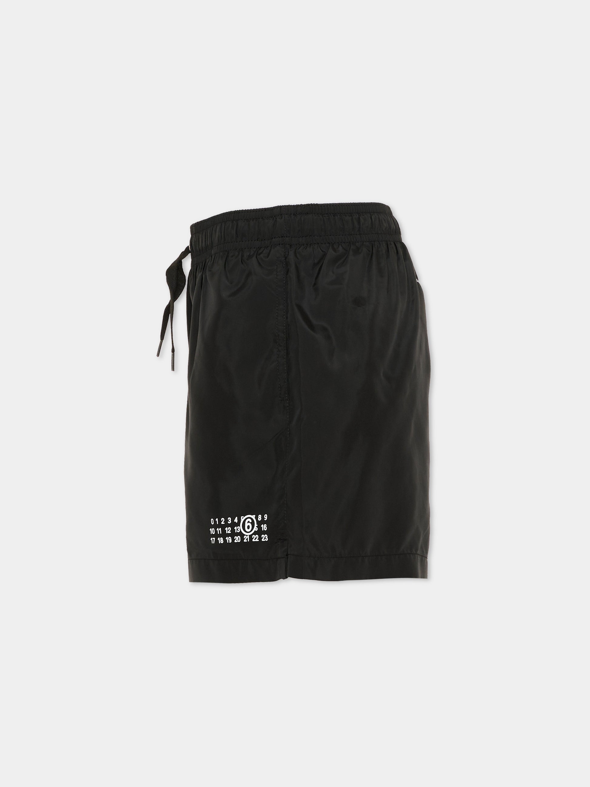 Boxer mare nero per bambino con logo numerico,Mm6 Maison Margiela,M60813 MM01Z M6900