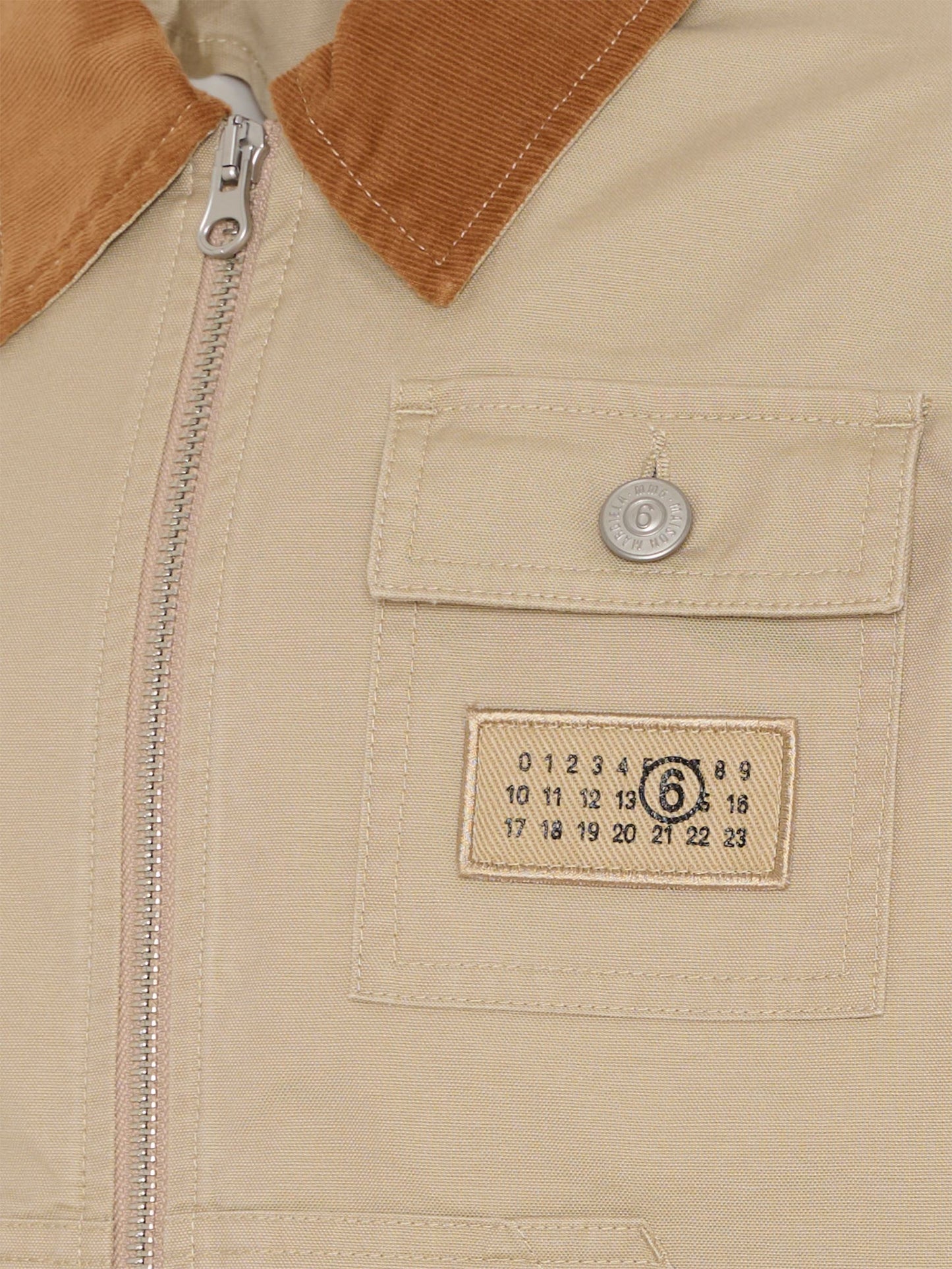 Giubbotto beige per bambini con logo,Mm6 Maison Margiela,M60930 MM07D M6709