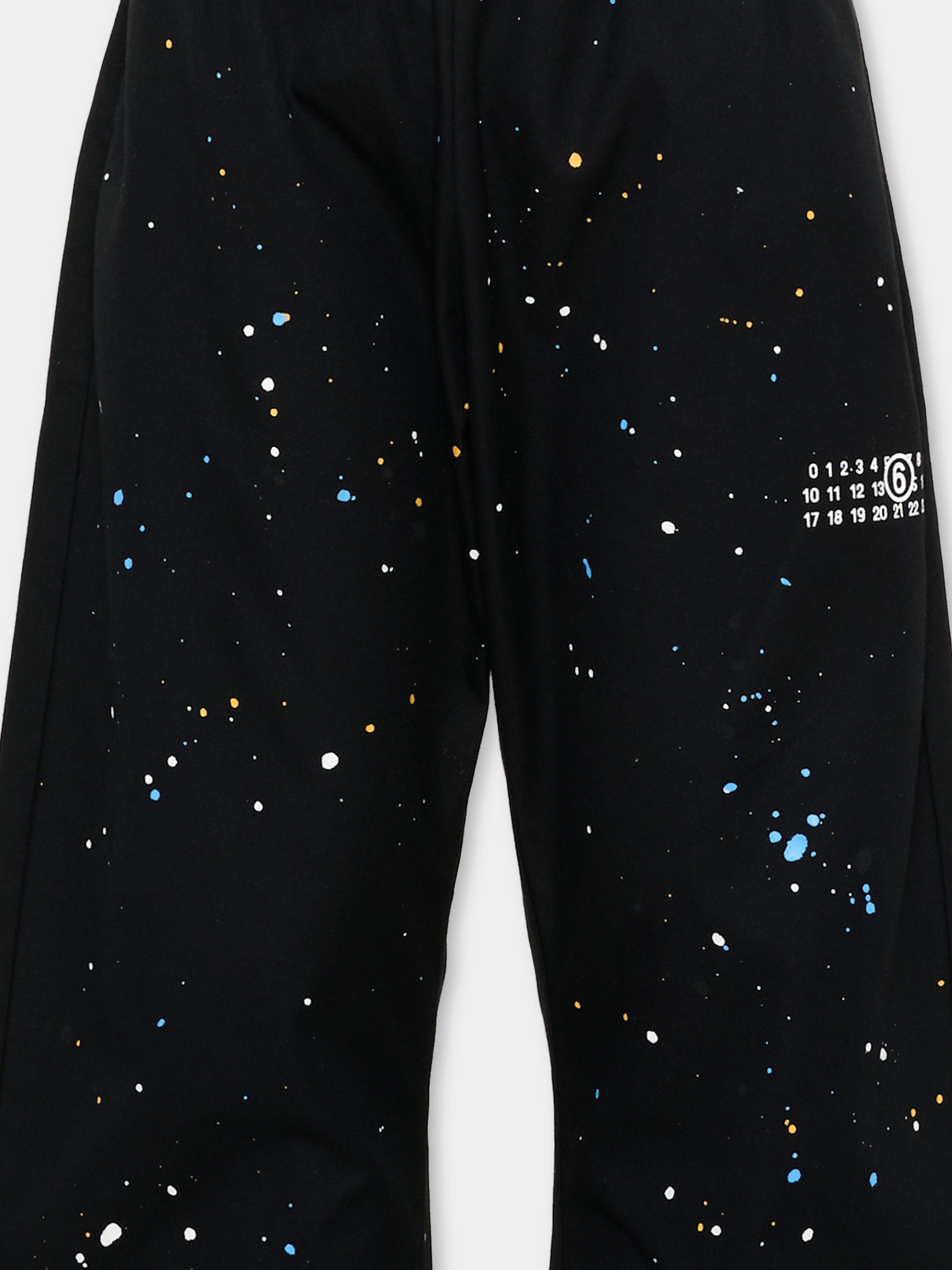 Pantaloni neri per bambini con logo numerico,Mm6 Maison Margiela,M60953 MM07B M6900