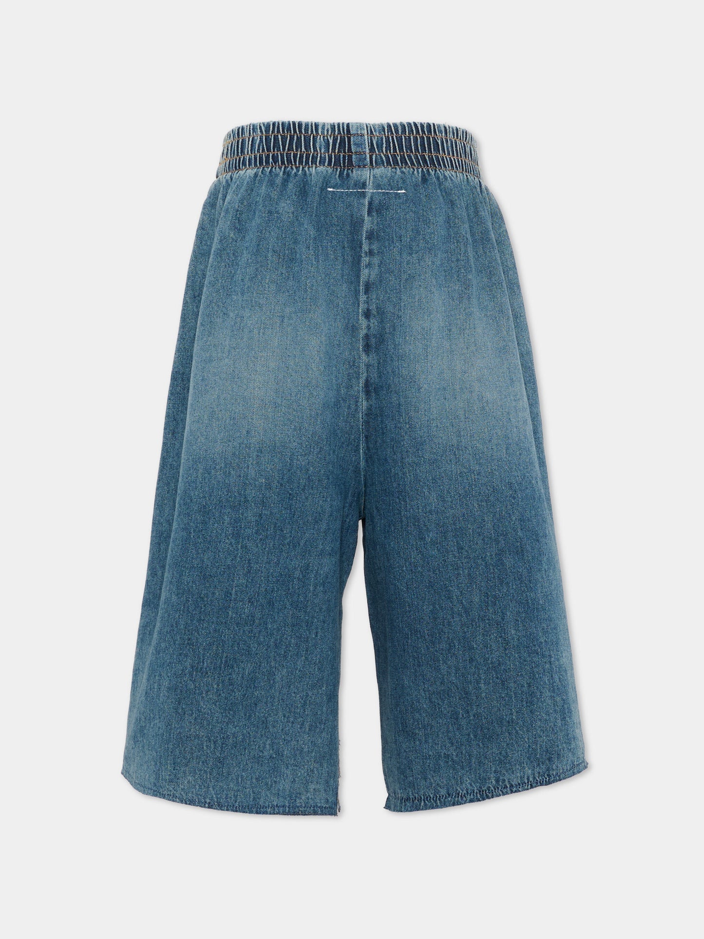 Shorts denim per bambini con logo,Mm6 Maison Margiela,M60961 MM07A M601
