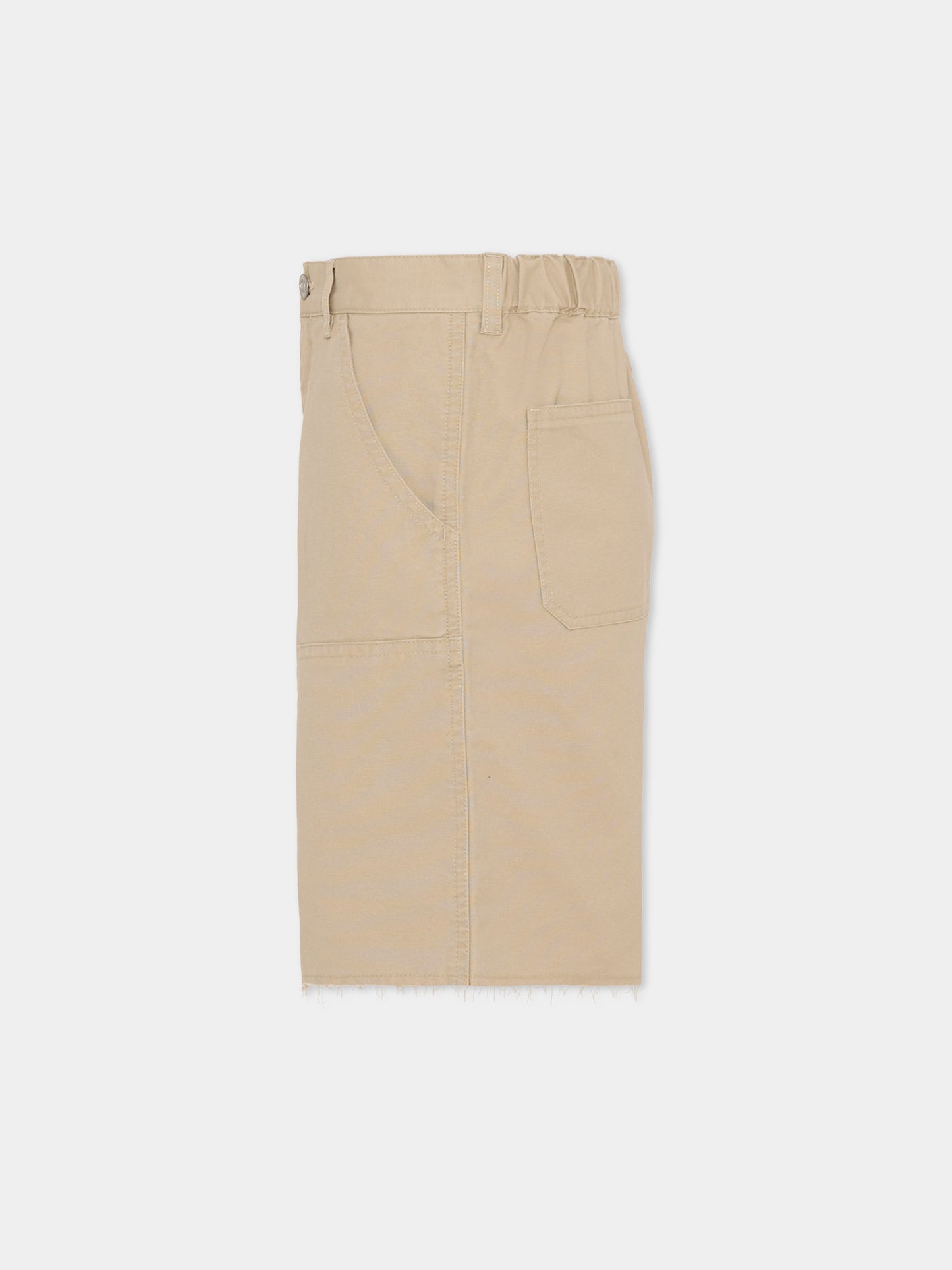 Shorts beige per bambini con logo,Mm6 Maison Margiela,M60966 MM07D M6709