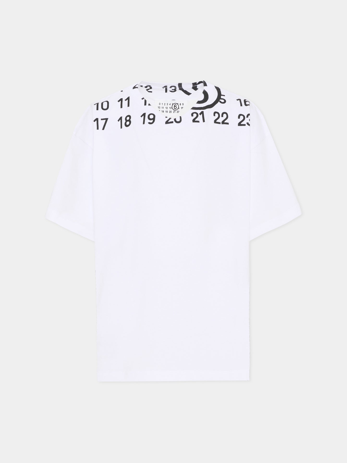 T-shirt bianca per bambini con logo,Mm6 Maison Margiela,M60986 MM02Y M6100