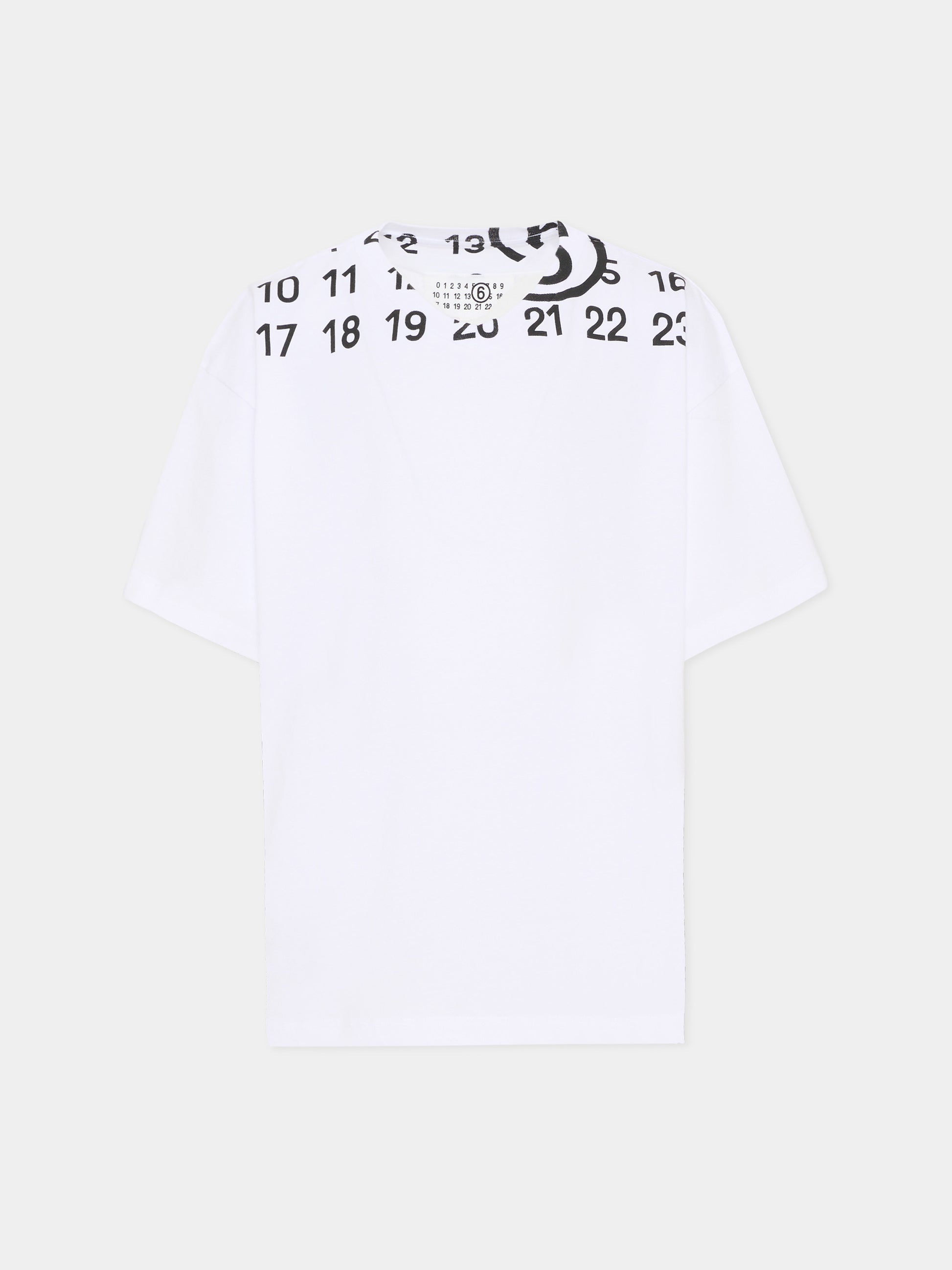 T-shirt bianca per bambini con logo,Mm6 Maison Margiela,M60986 MM02Y M6100