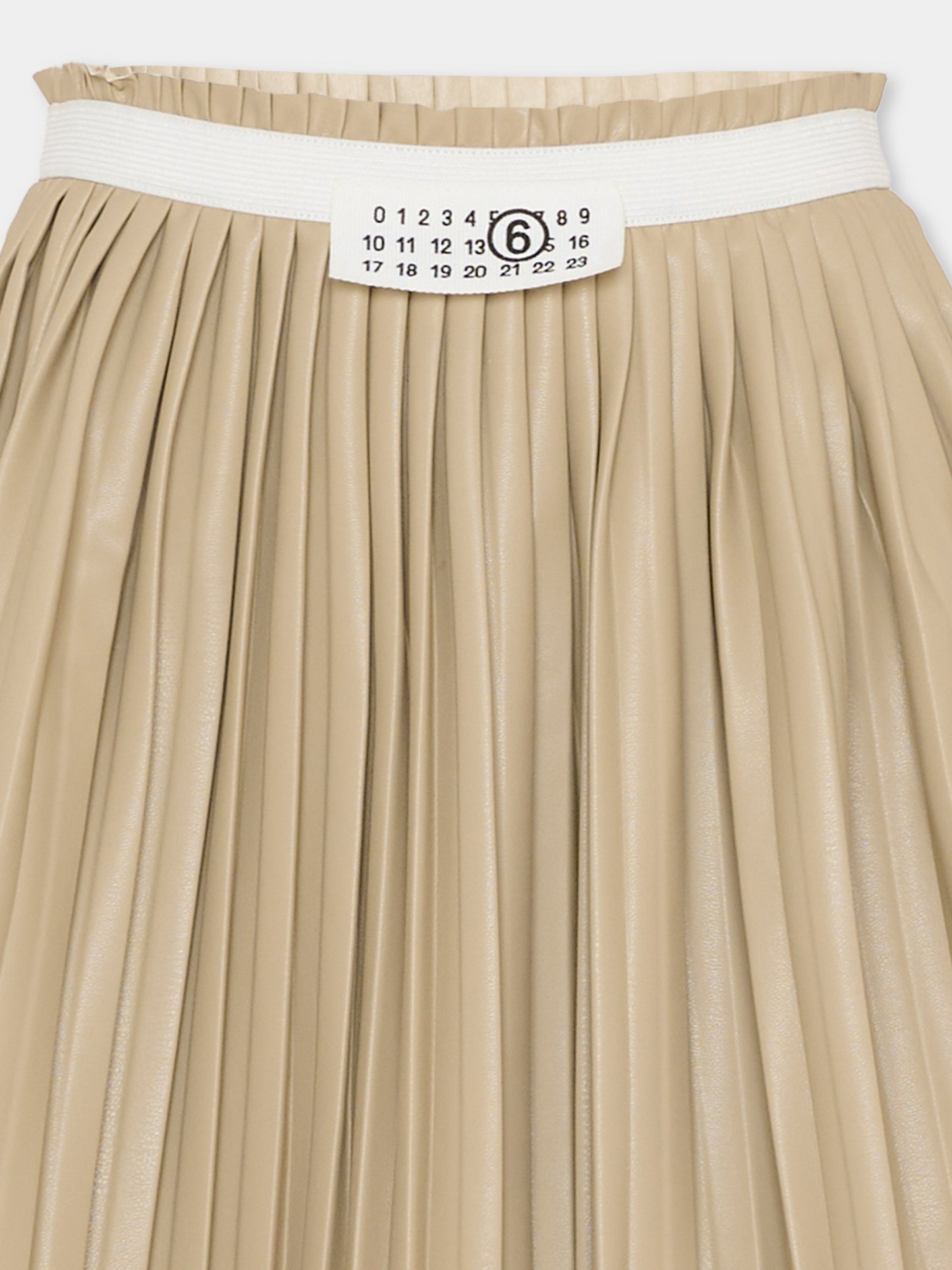 Gonna beige per bambina con logo,Mm6 Maison Margiela,M60999 MM07F M6709