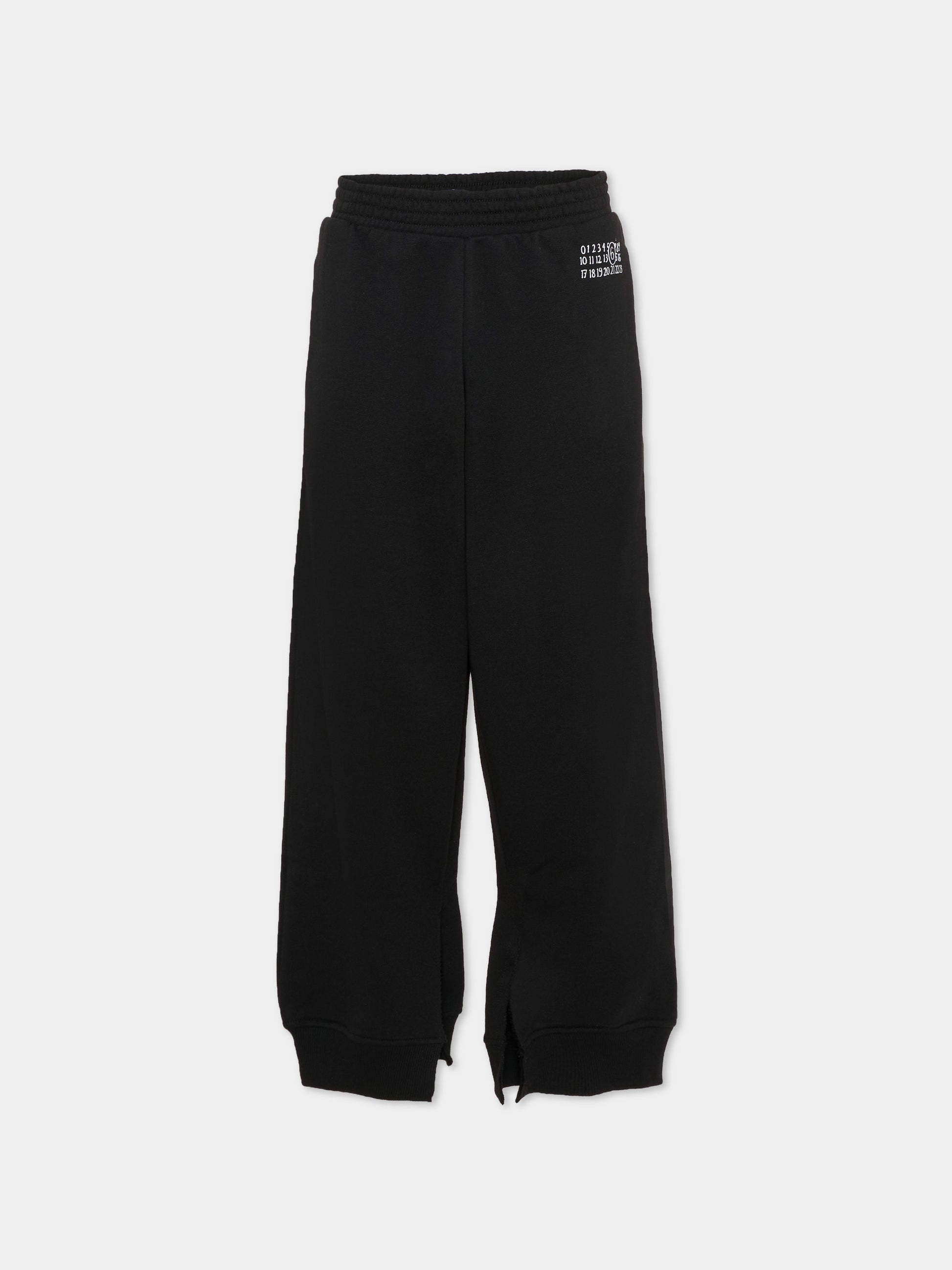 Pantaloni neri per bambini con logo,Mm6 Maison Margiela,M61000 MM02X M6900