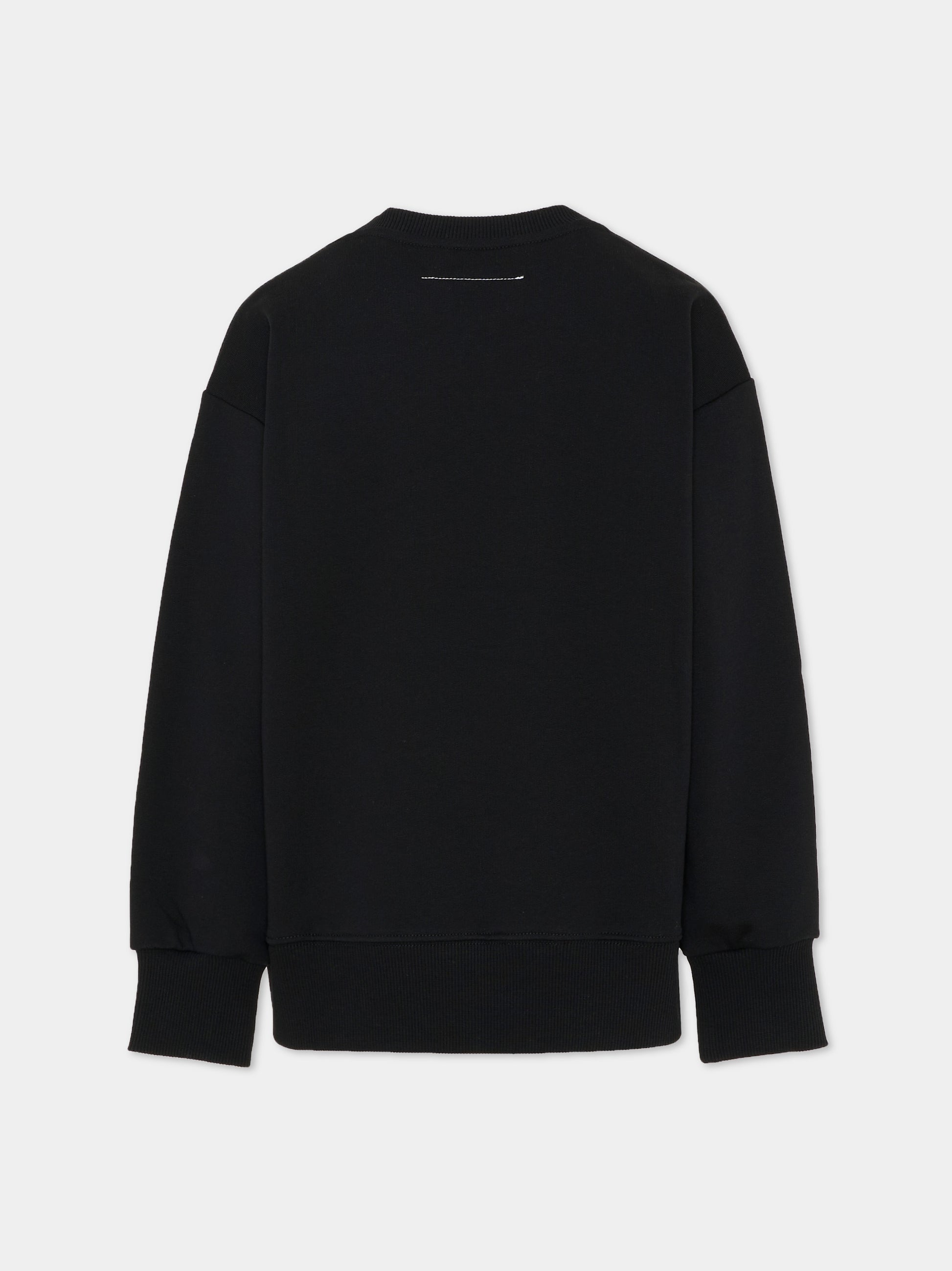 Felpa nera per bambini con logo,Mm6 Maison Margiela,M61011 MM04H M6900