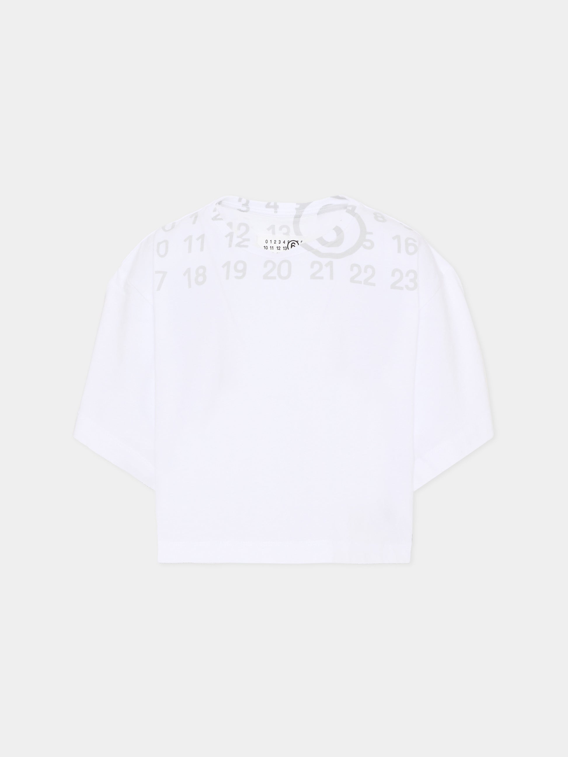 T-shirt bianca per bambina con logo,Mm6 Maison Margiela,M61017 MM02Y M6100